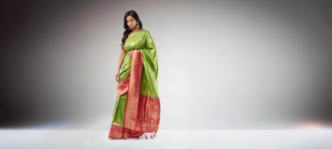 Saree |Green and Red Pochampalli Fancy Saree | Pochampalli Sarees | Sarees Online USA | Sarees From India | Indian Ethnic Wear