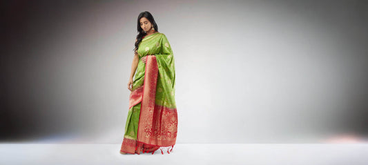 Saree |Green and Red Pochampalli Fancy Saree | Pochampalli Sarees | Sarees Online USA | Sarees From India | Indian Ethnic Wear