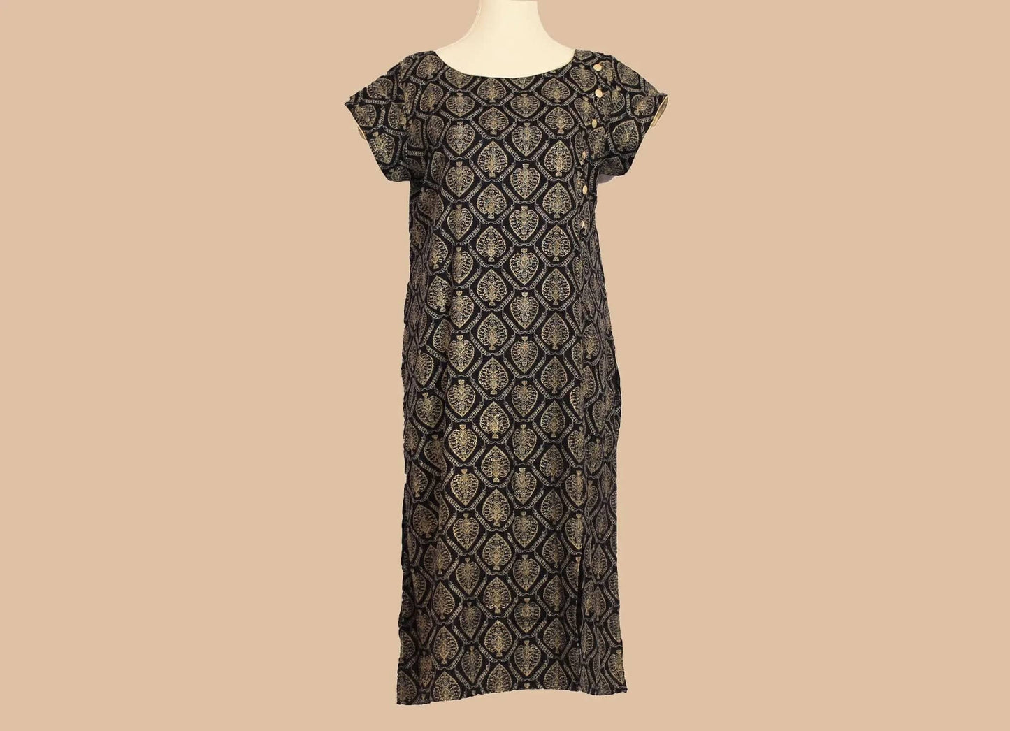 Black Printed Kurta | Indian Kurtas for Women| Muvvas Boutique