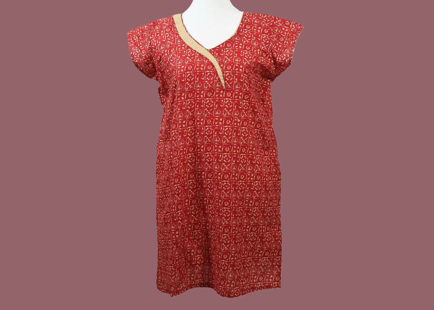 Pink Printed Kurta - Casual Cotton Attire | Muvvas Boutique