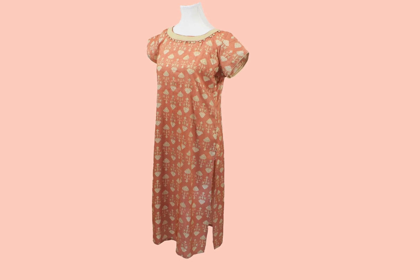 Peach Printed Kurta - Muvvas Boutique