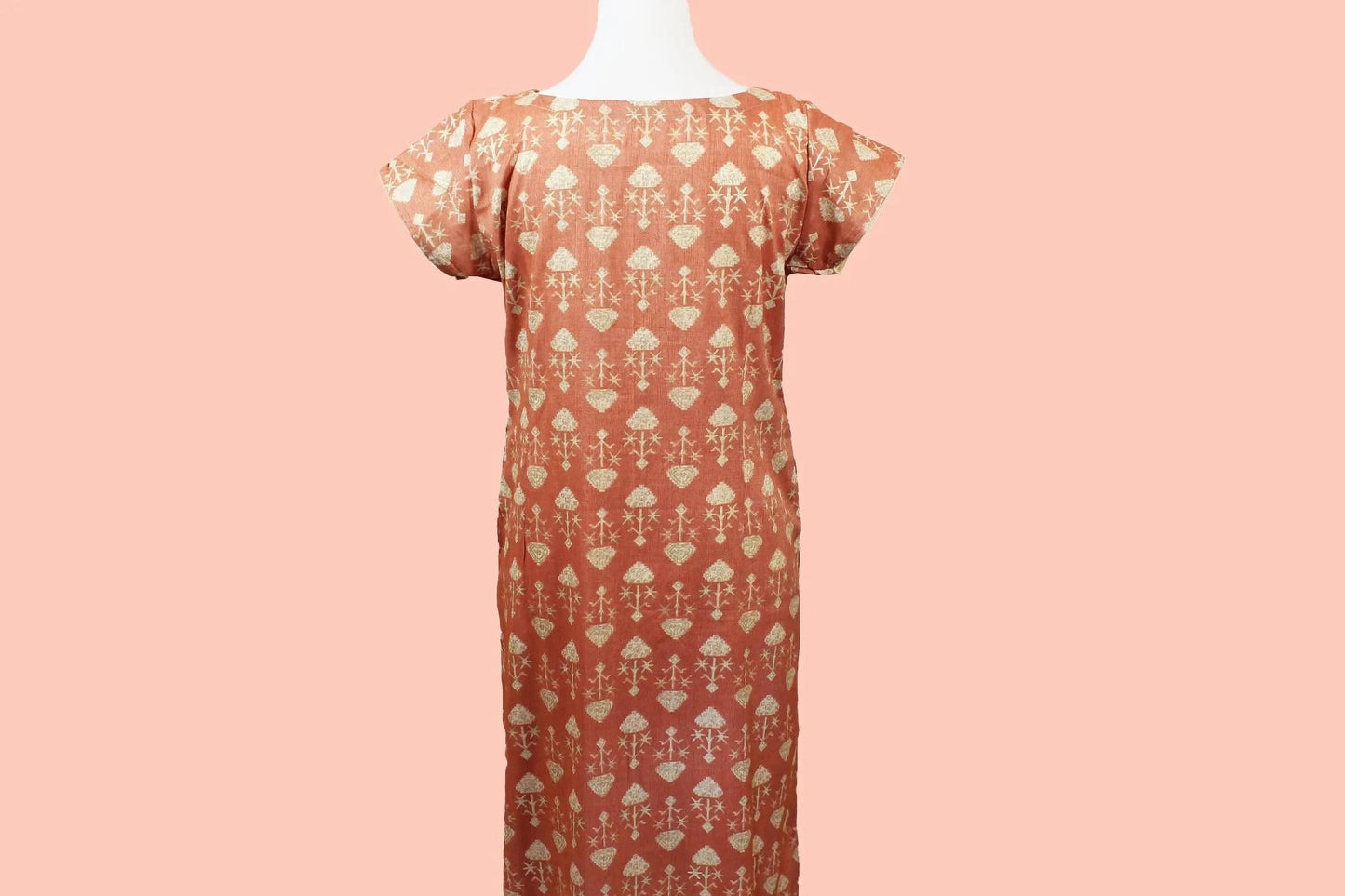 Peach Printed Kurta - Muvvas Boutique