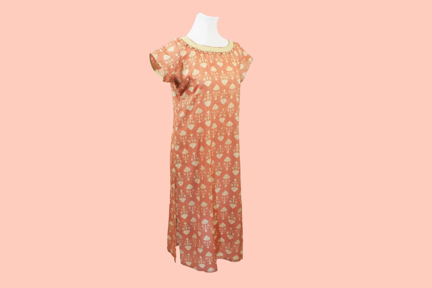 Peach Printed Kurta - Muvvas Boutique