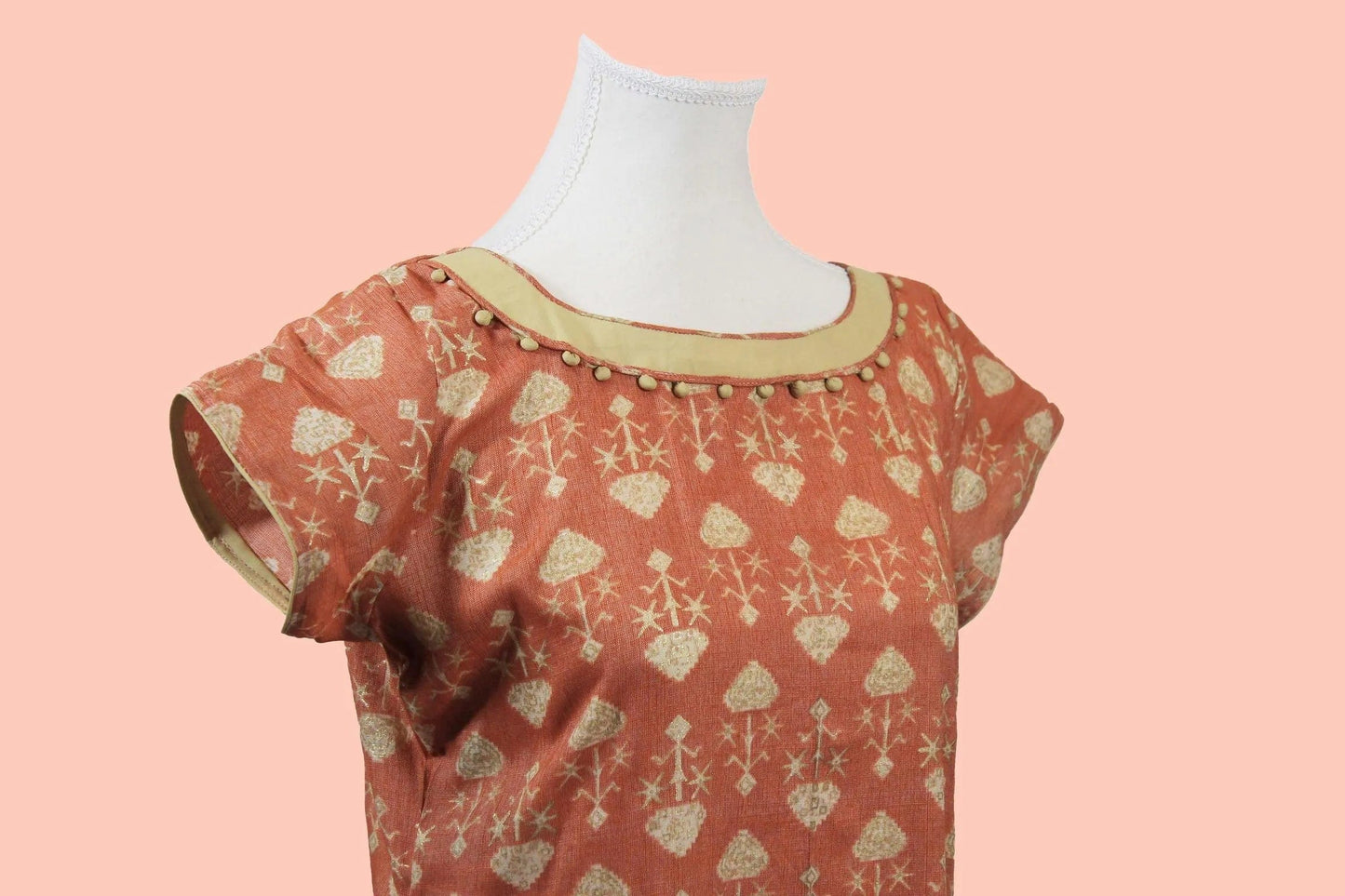 Peach Printed Kurta - Muvvas Boutique