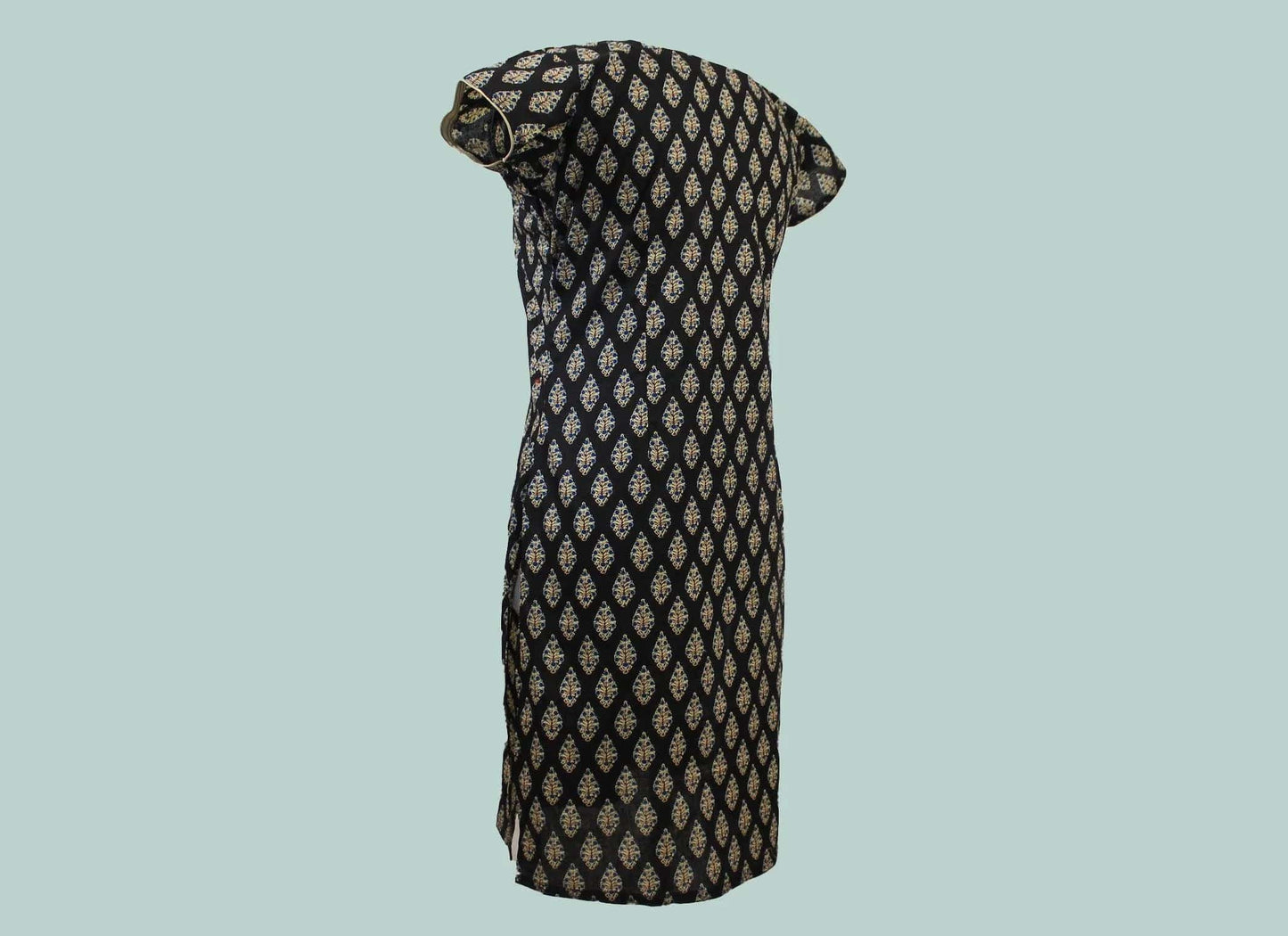 Black Printed Kurta | Indian Kurtis for Women | cotton | Muvvas Boutique