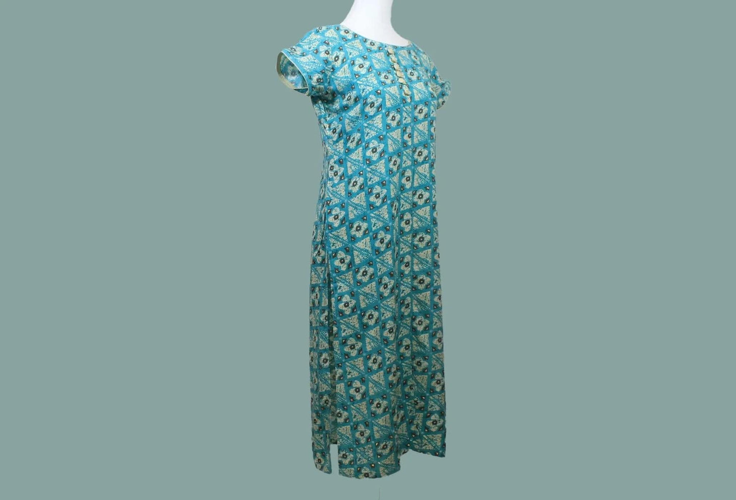 Blue and Cream Printed Kurta | Indian Kurtis for Women | Indian Ethnic Wear | Indian Kurtas for Women | Indian Attire For Women | Casual Indian Wear