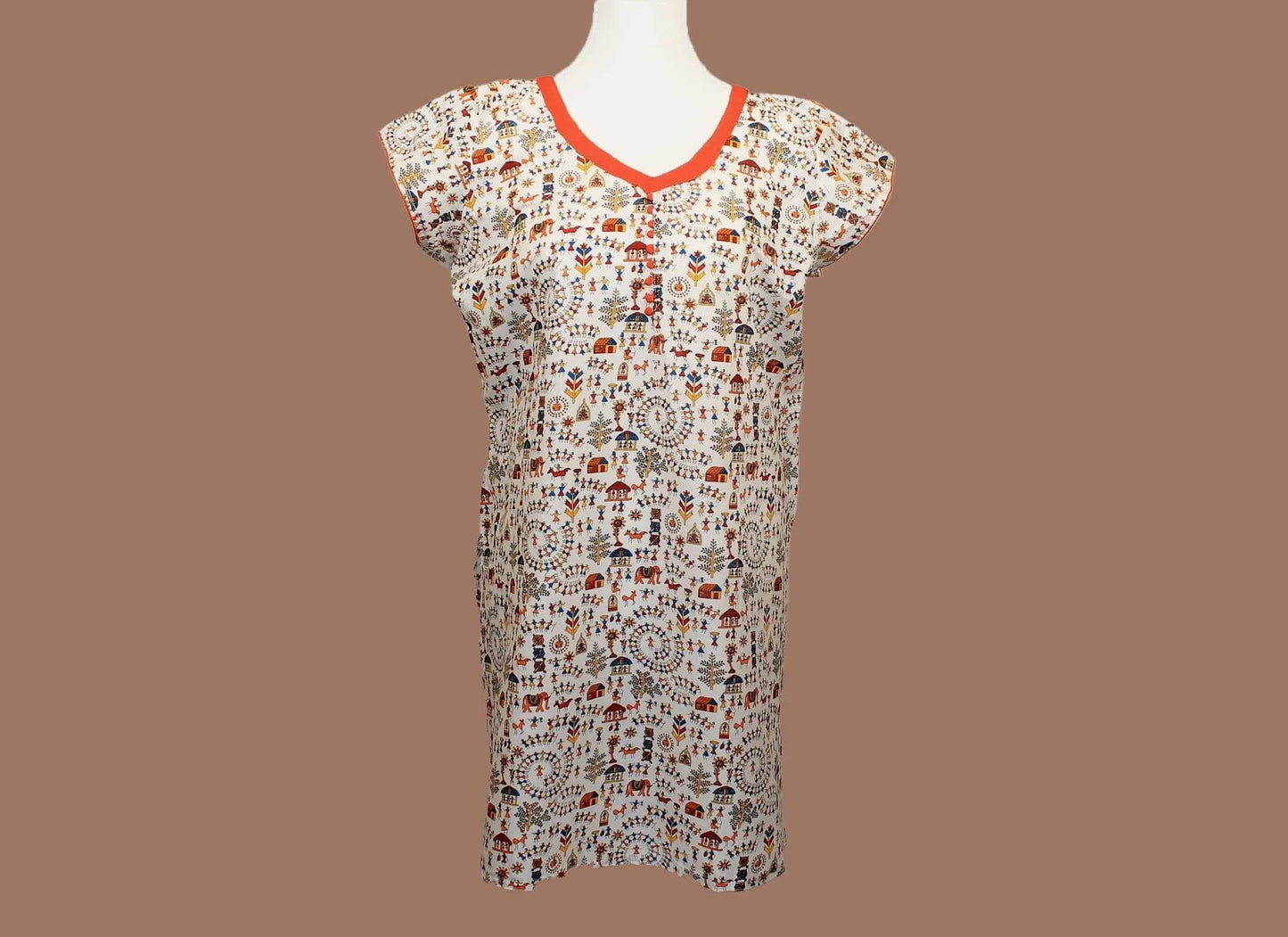 White Printed Kurta | Indian Kurtis for Women | Cotton - Muvvas Boutique