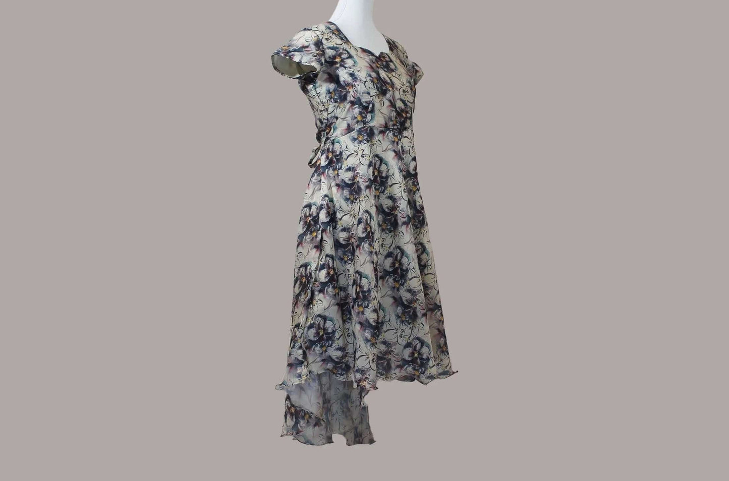 White and Black Printed High Low Dress | Indian-Western | Muvvas Boutique