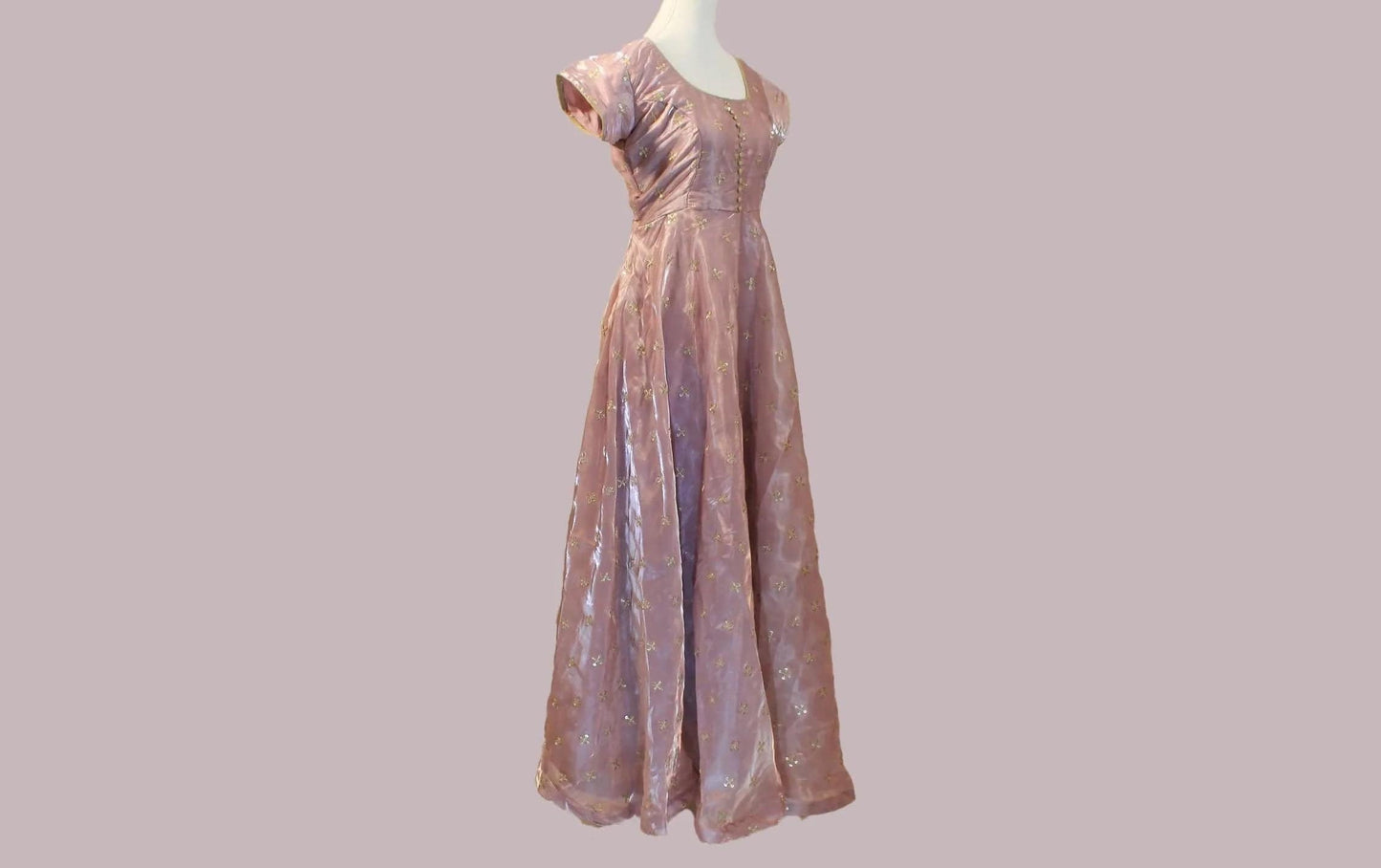 Lavender Anarkali Organza Dress with Gold Work | Indian Ethnic Wear | Anarkali Suit | Anarkali Dress | Indian Anarkalis