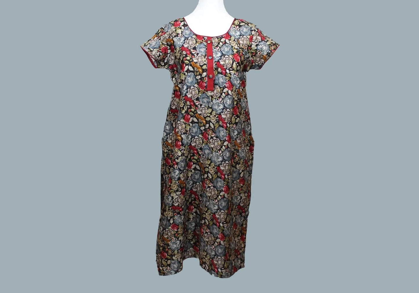 Black Flower Print Kurta | Indian Kurtis for Women | Indian Ethnic Wear | Rayon | Indian Kurtas for Women | Indian Attire For Women
