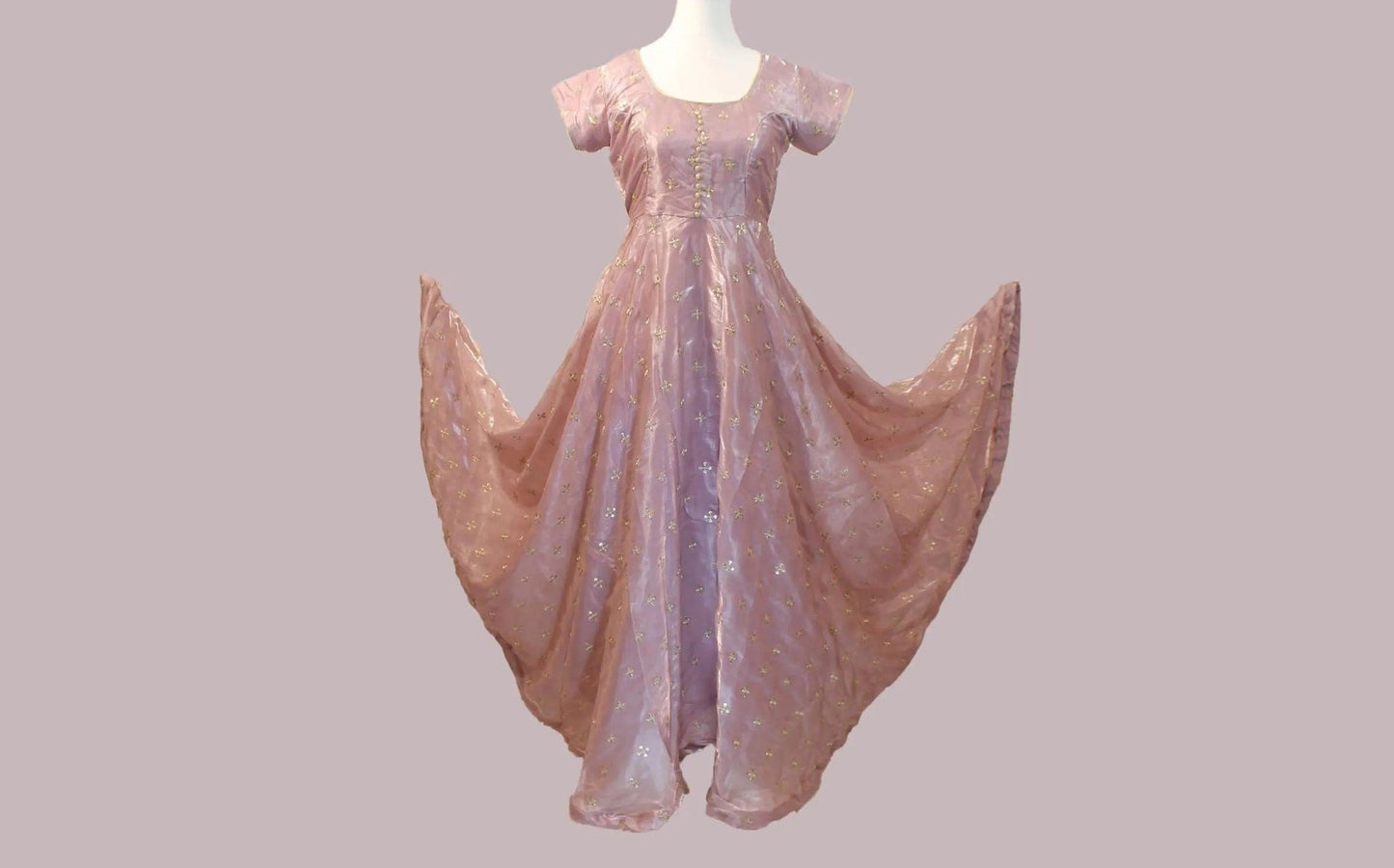 Lavender Anarkali Organza Dress with Gold Work | Indian Ethnic Wear | Anarkali Suit | Anarkali Dress | Indian Anarkalis