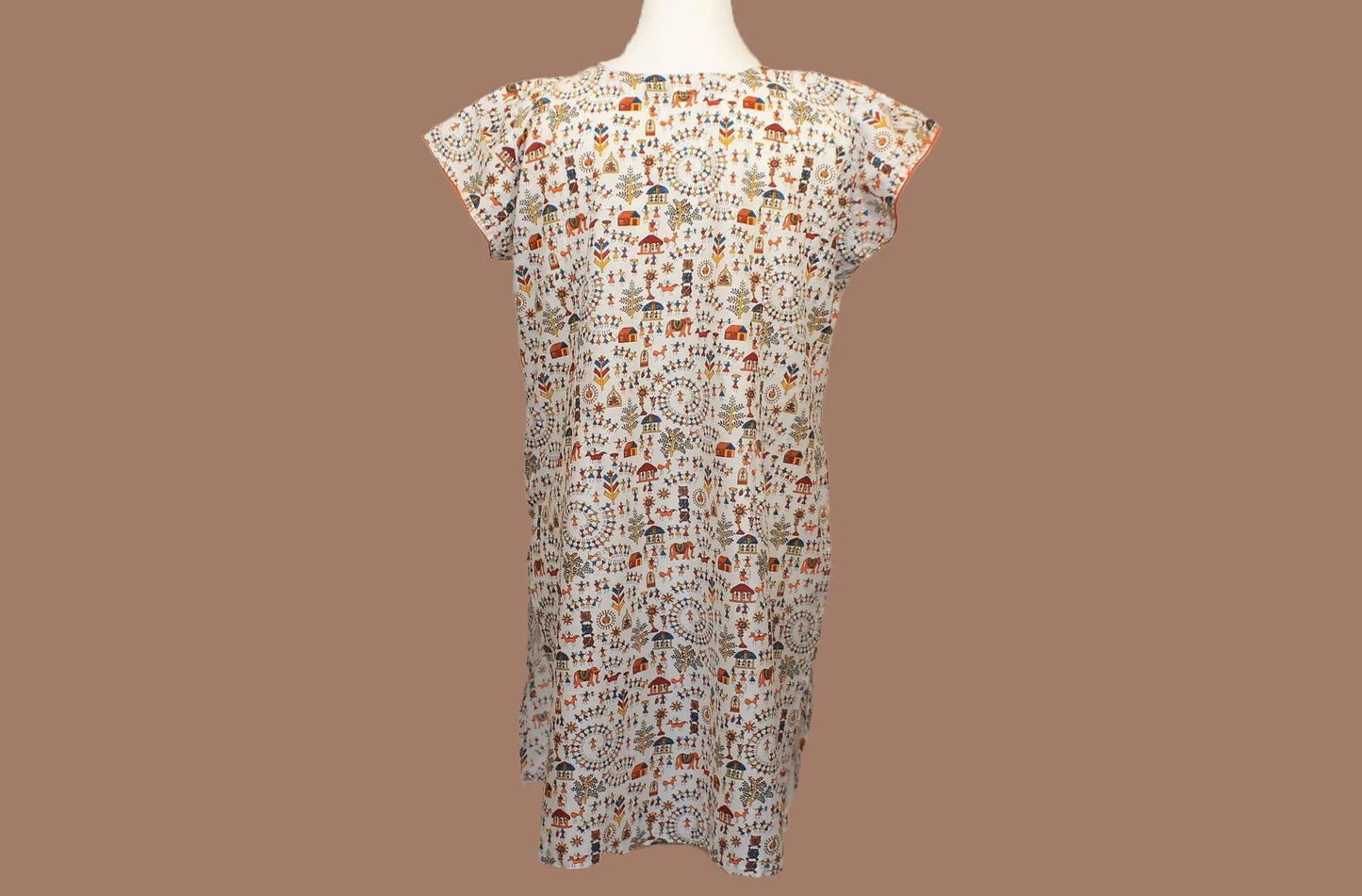 White Printed Kurta | Indian Kurtis for Women | Cotton - Muvvas Boutique