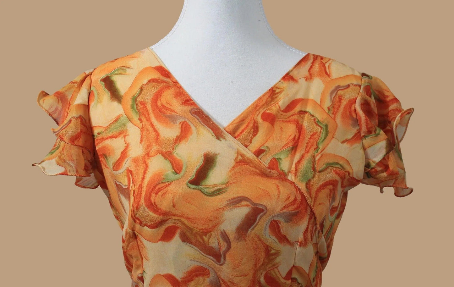 Indian-Western Kurta Orange Cream Dress | Muvvas Boutique