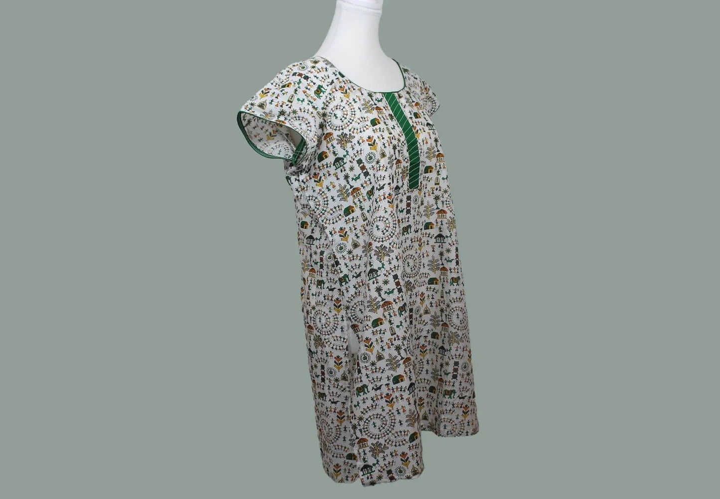 White Printed Kurta | Indian Kurtis for Women | Cotton - Muvvas Boutique