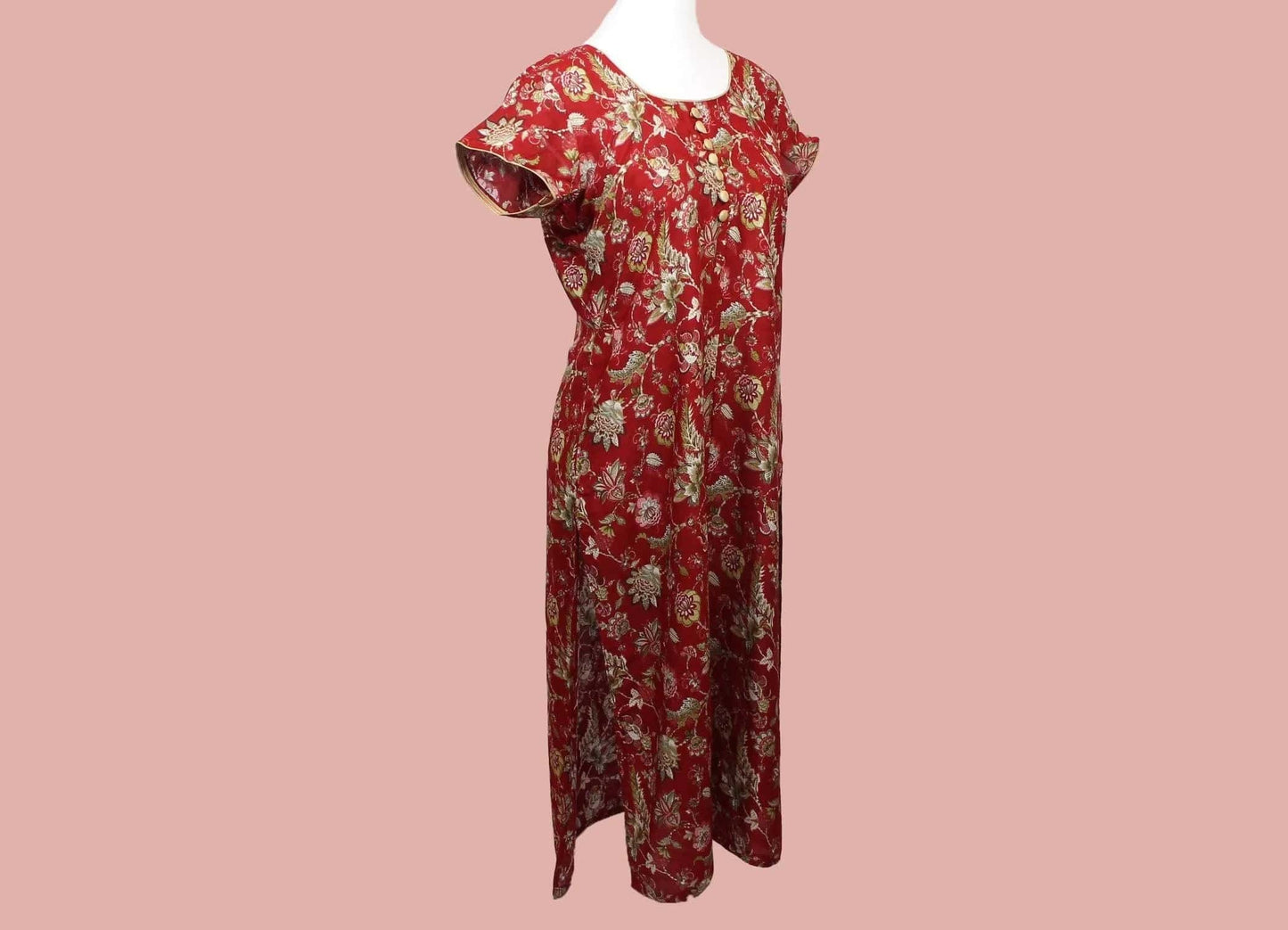 Red Flower Print Kurta | Indian Kurtis for Women | Indian Ethnic Wear | Rayon | Indian Kurtas for Women | Indian Attire For Women