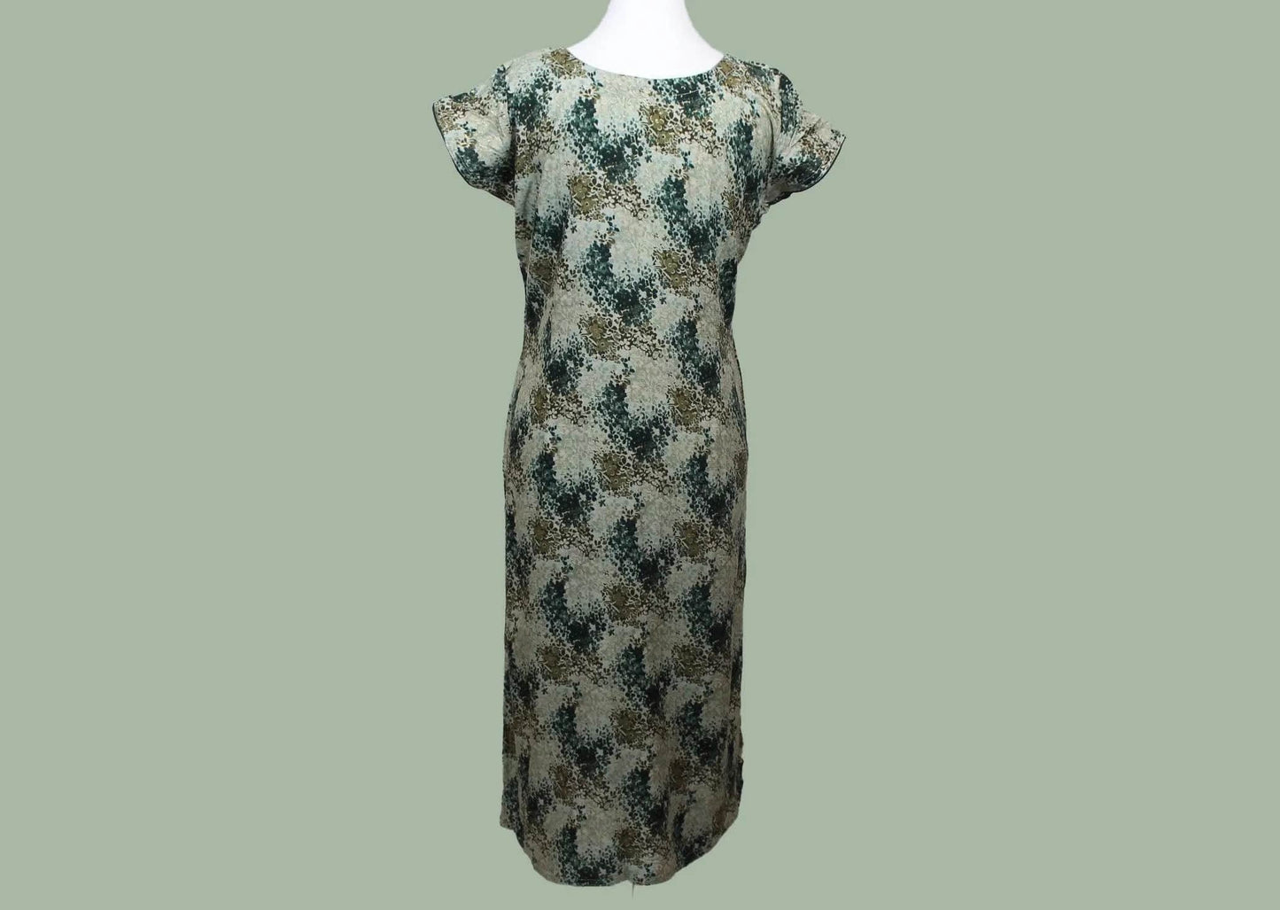Dark Green and Cream Printed Kurta | Indian Kurtas for Women | Indian Kurtis for Women | Indian Ethnic Wear | Rayon | Indian Attire For Women