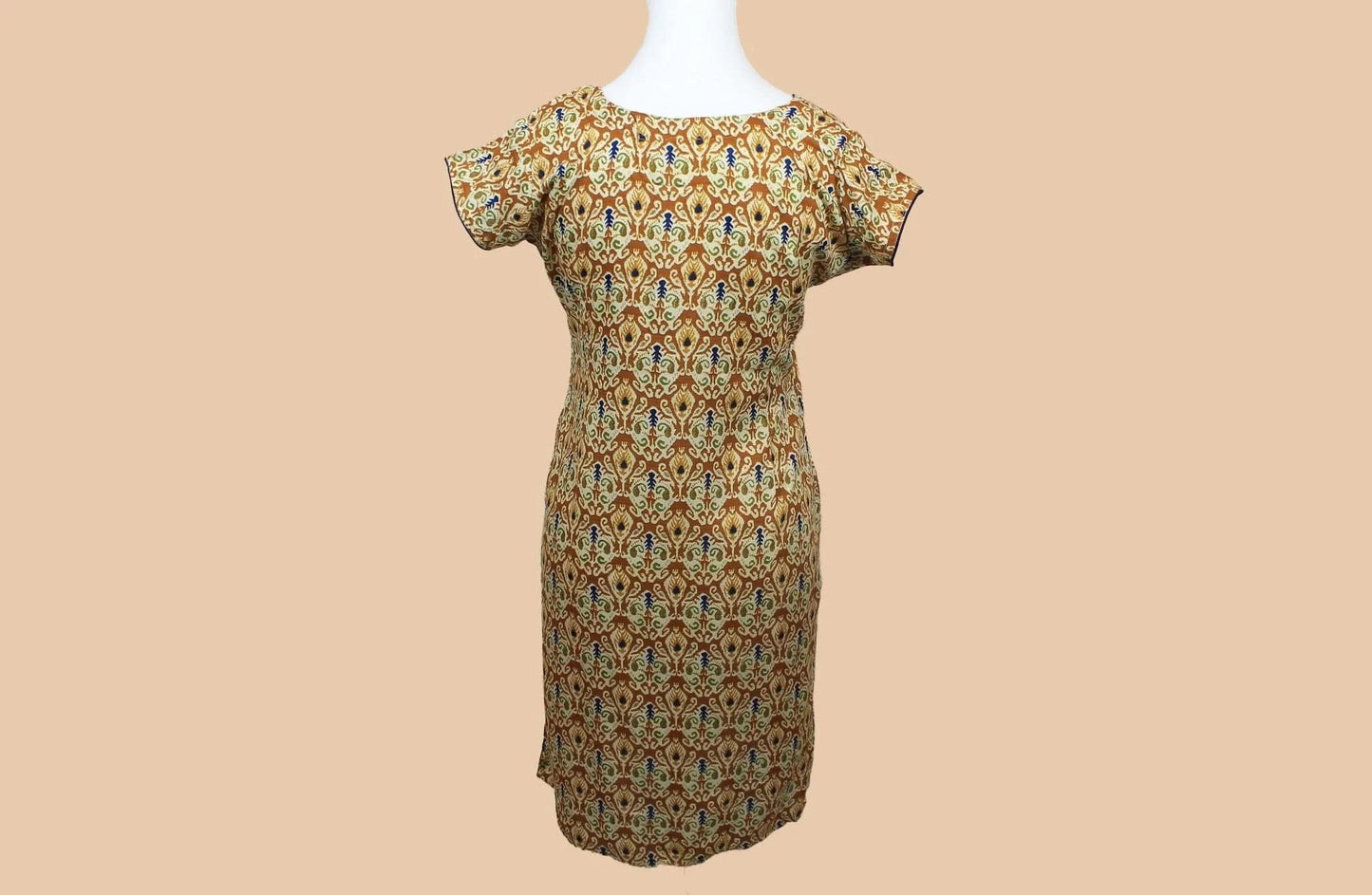 Brown and Cream Printed Kurta | Indian Kurtas for Women | Muvvas Boutique