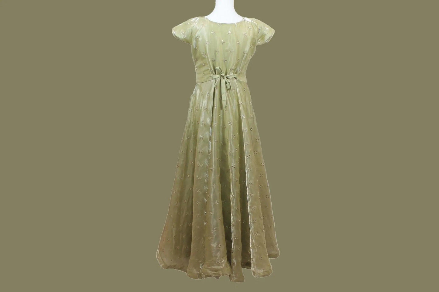 Pastel Green Anarkali | Organza Gold Trim | Anarkali Dress Bridal | Anarkali Suit | Anarkali Dress | Indian Anarkalis | Indian Ethnic Wear