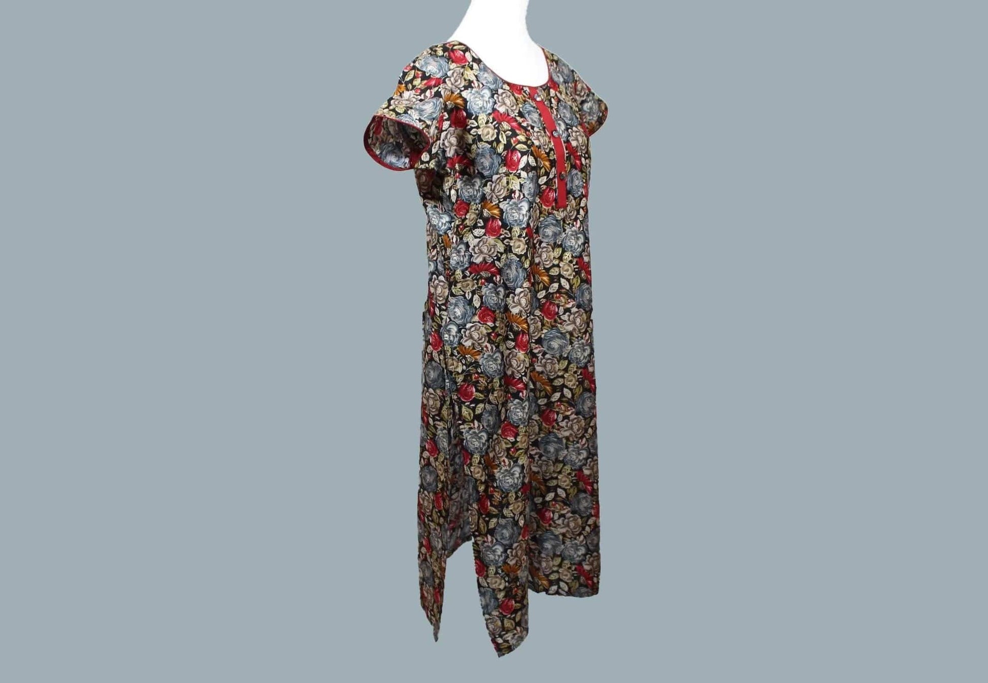 Black Flower Print Kurta | Indian Kurtis for Women | Indian Ethnic Wear | Rayon | Indian Kurtas for Women | Indian Attire For Women