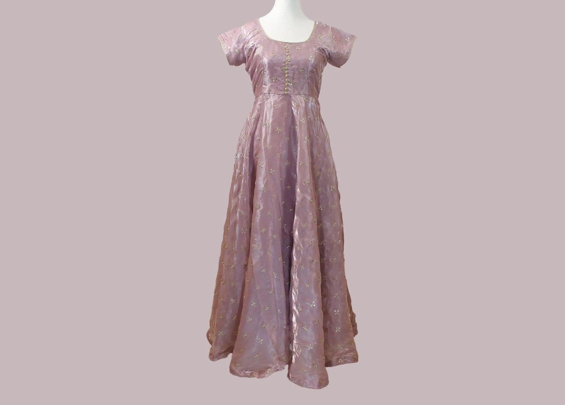 Lavender Anarkali Organza Dress with Gold Work  | Indian Ethnic Wear | Anarkali Suit | Anarkali Dress | Indian Anarkalis