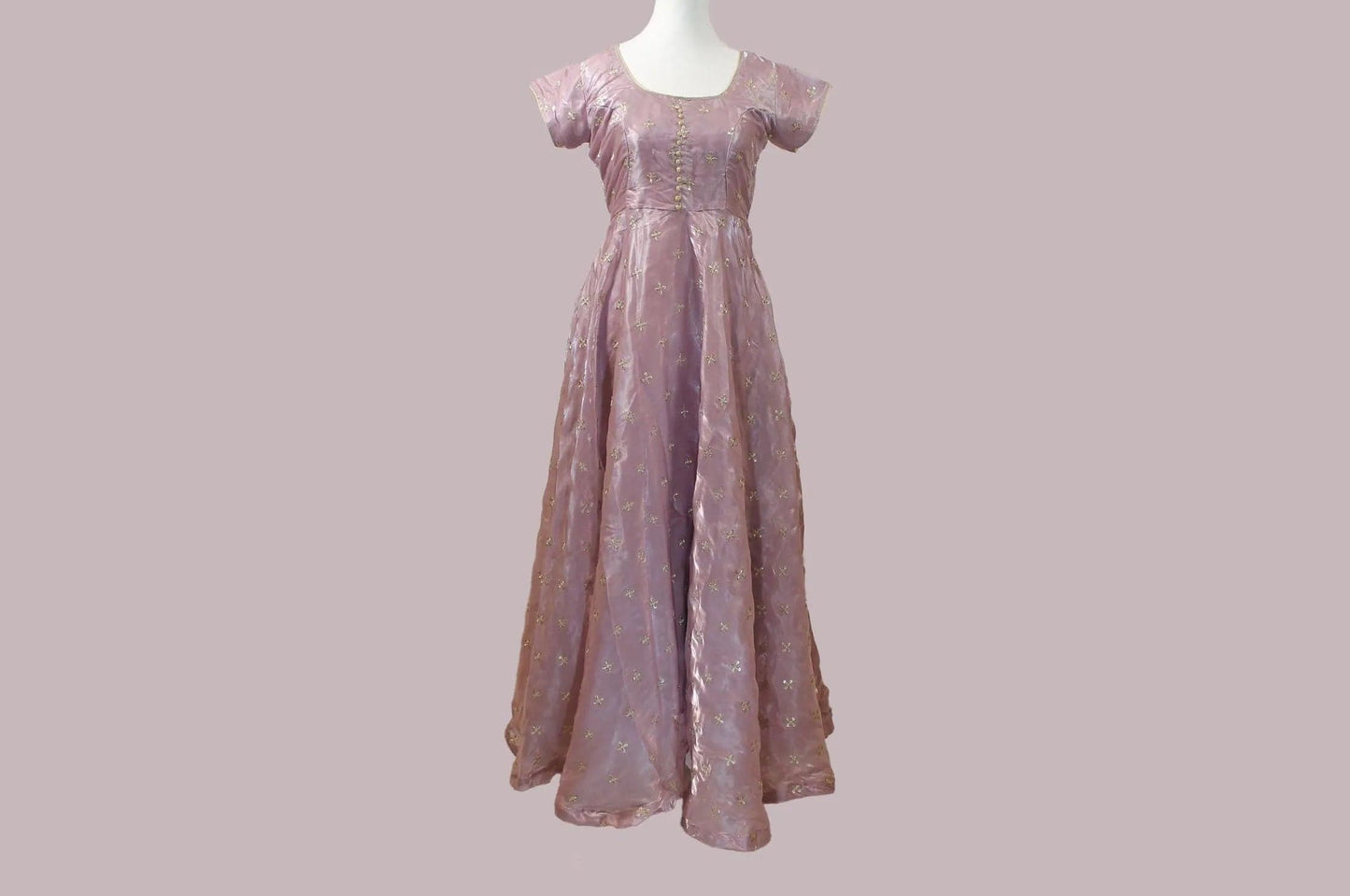 Lavender Anarkali Organza Dress with Gold Work | Indian Ethnic Wear | Anarkali Suit | Anarkali Dress | Indian Anarkalis