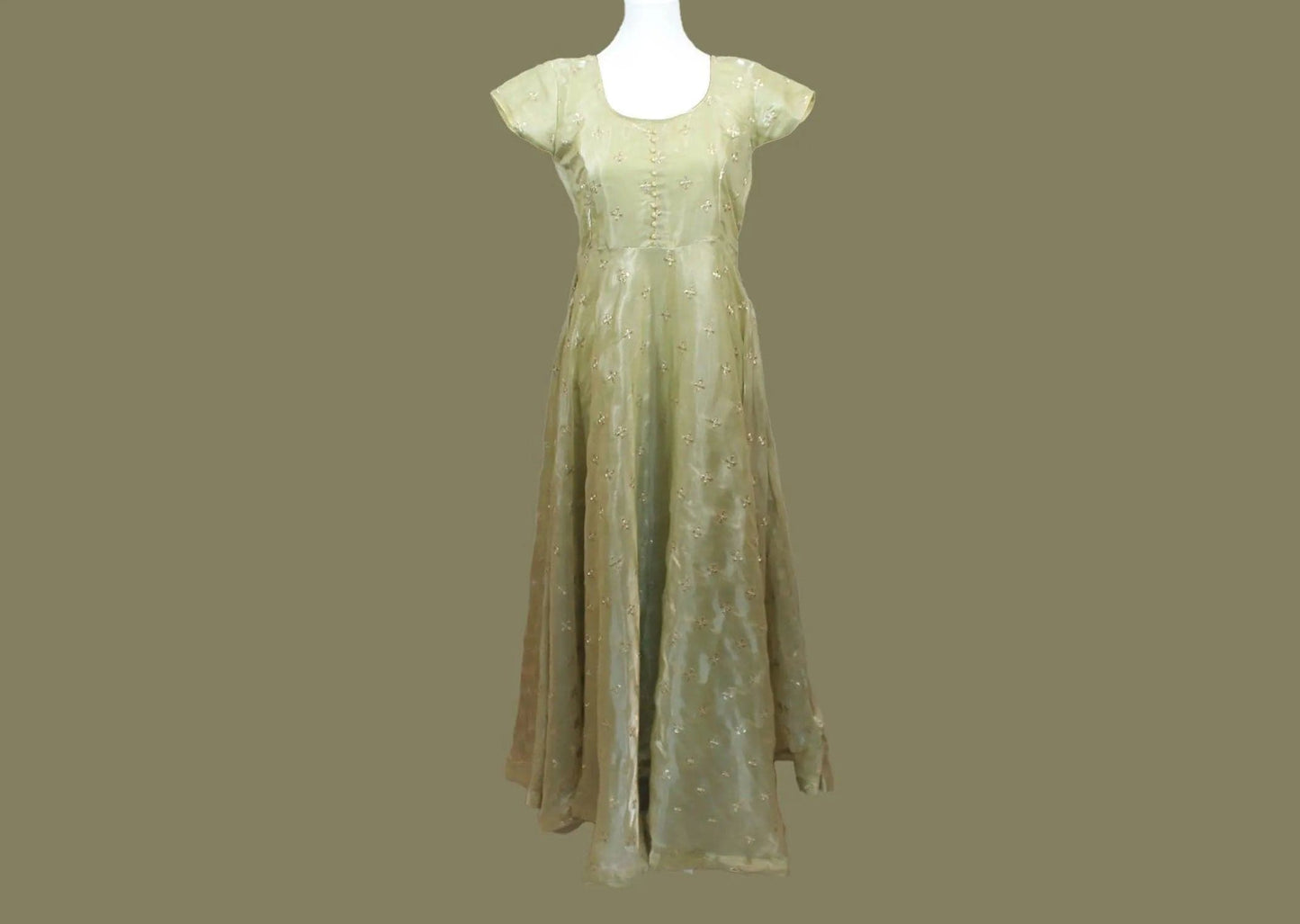 Pastel Green Anarkali | Organza Gold Trim | Anarkali Dress Bridal | Anarkali Suit | Anarkali Dress | Indian Anarkalis | Indian Ethnic Wear