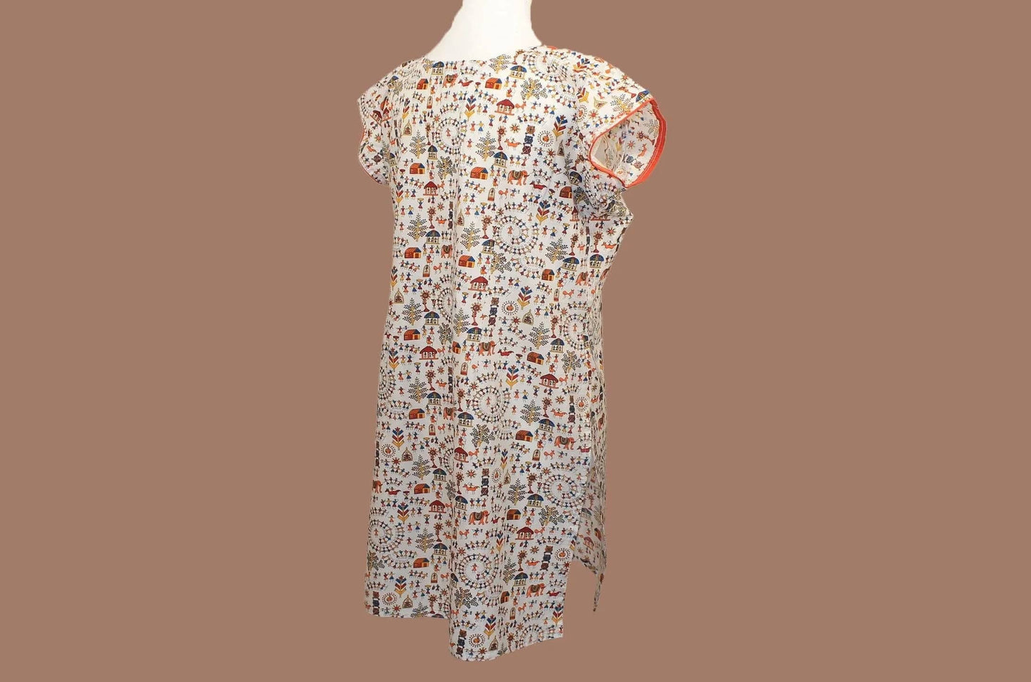 White Printed Kurta | Indian Kurtis for Women | Cotton - Muvvas Boutique