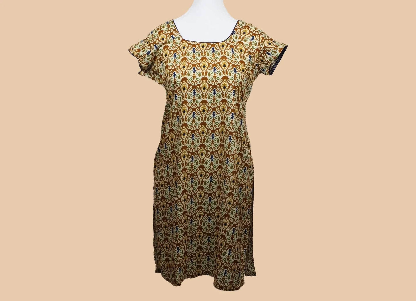 Brown and Cream Printed Kurta | Indian Kurtas for Women | Muvvas Boutique