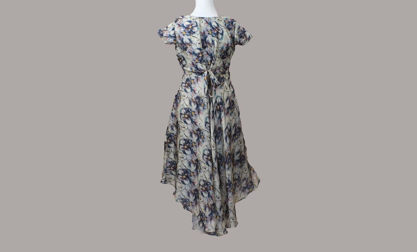 White and Black Printed High Low Dress | Indian-Western | Muvvas Boutique