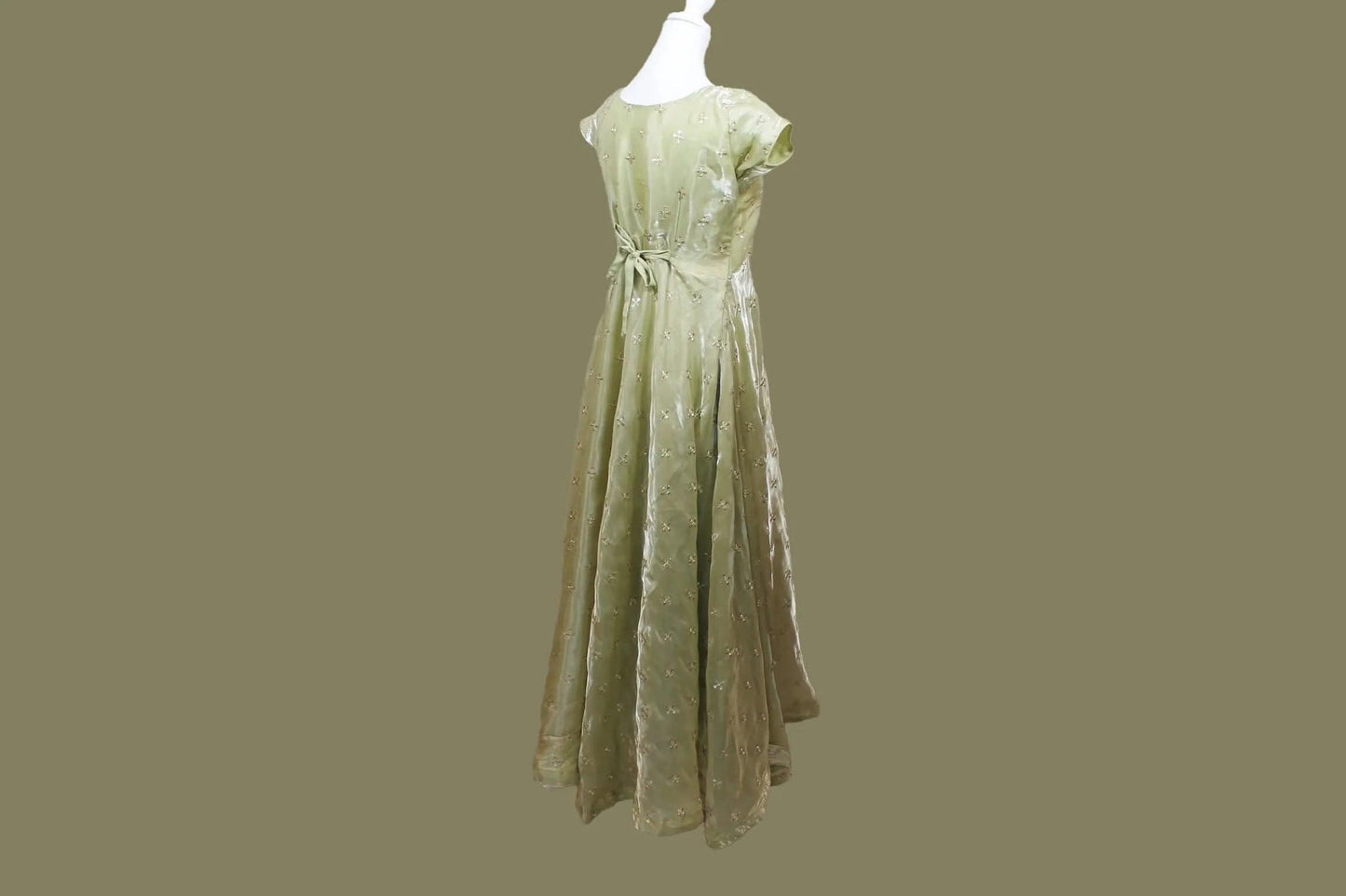 Pastel Green Anarkali | Organza Gold Trim | Anarkali Dress Bridal | Anarkali Suit | Anarkali Dress | Indian Anarkalis | Indian Ethnic Wear