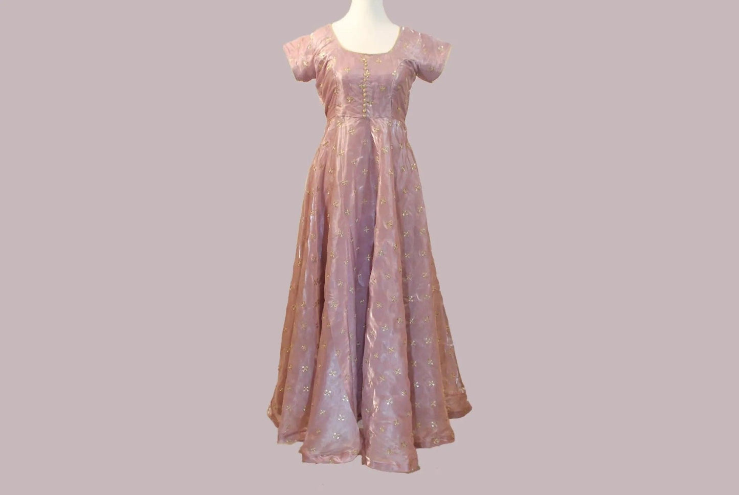 Lavender Anarkali Organza Dress with Gold Work | Indian Ethnic Wear | Anarkali Suit | Anarkali Dress | Indian Anarkalis