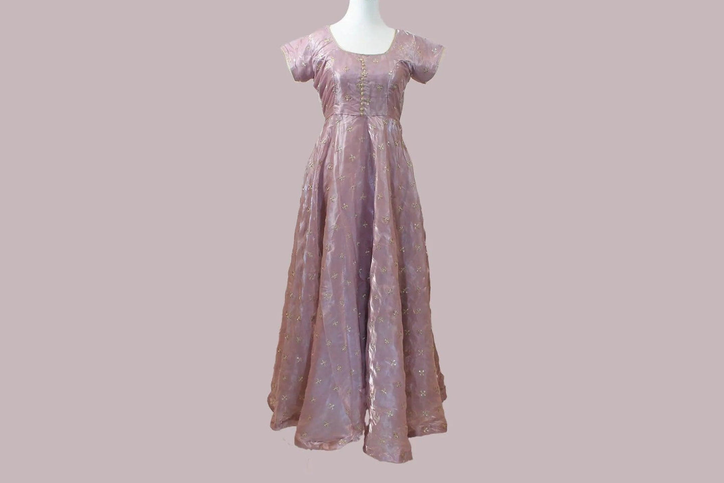Lavender Anarkali Organza Dress with Gold Work | Indian Ethnic Wear | Anarkali Suit | Anarkali Dress | Indian Anarkalis