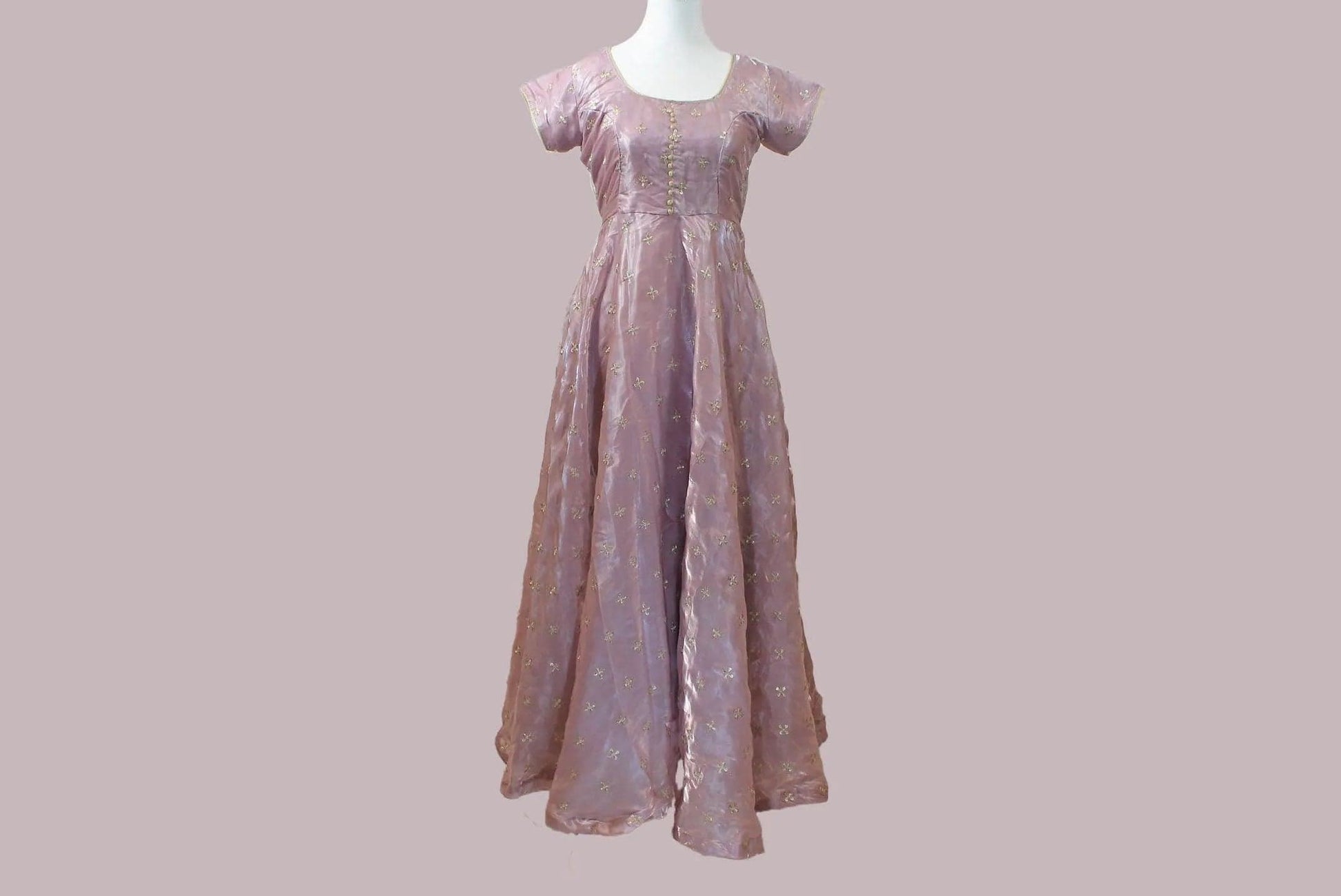 Lavender Anarkali Organza Dress with Gold Work  | Indian Ethnic Wear | Anarkali Suit | Anarkali Dress | Indian Anarkalis