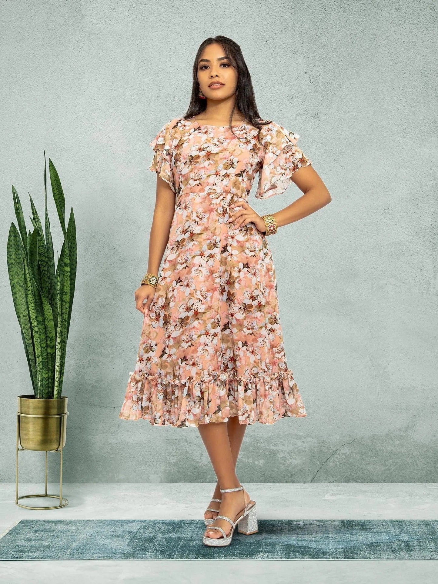 Pink Color Printed Dress | casual indian wear | indian wear usa | Indian Ethnic Wear | Indian Attire For Women | Indian Dresses From India