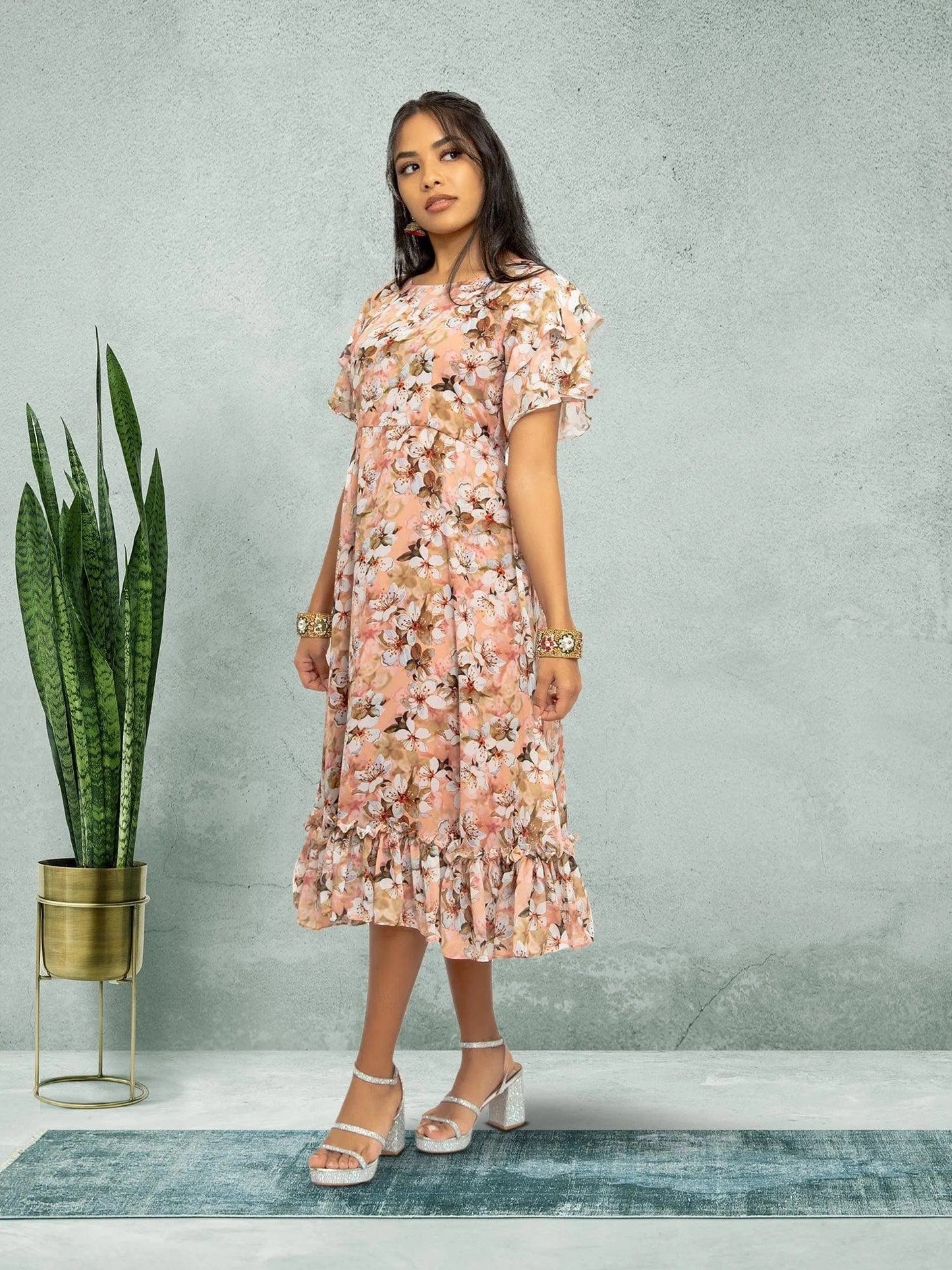 Pink Color Printed Dress | casual indian wear | indian wear usa | Indian Ethnic Wear | Indian Attire For Women | Indian Dresses From India