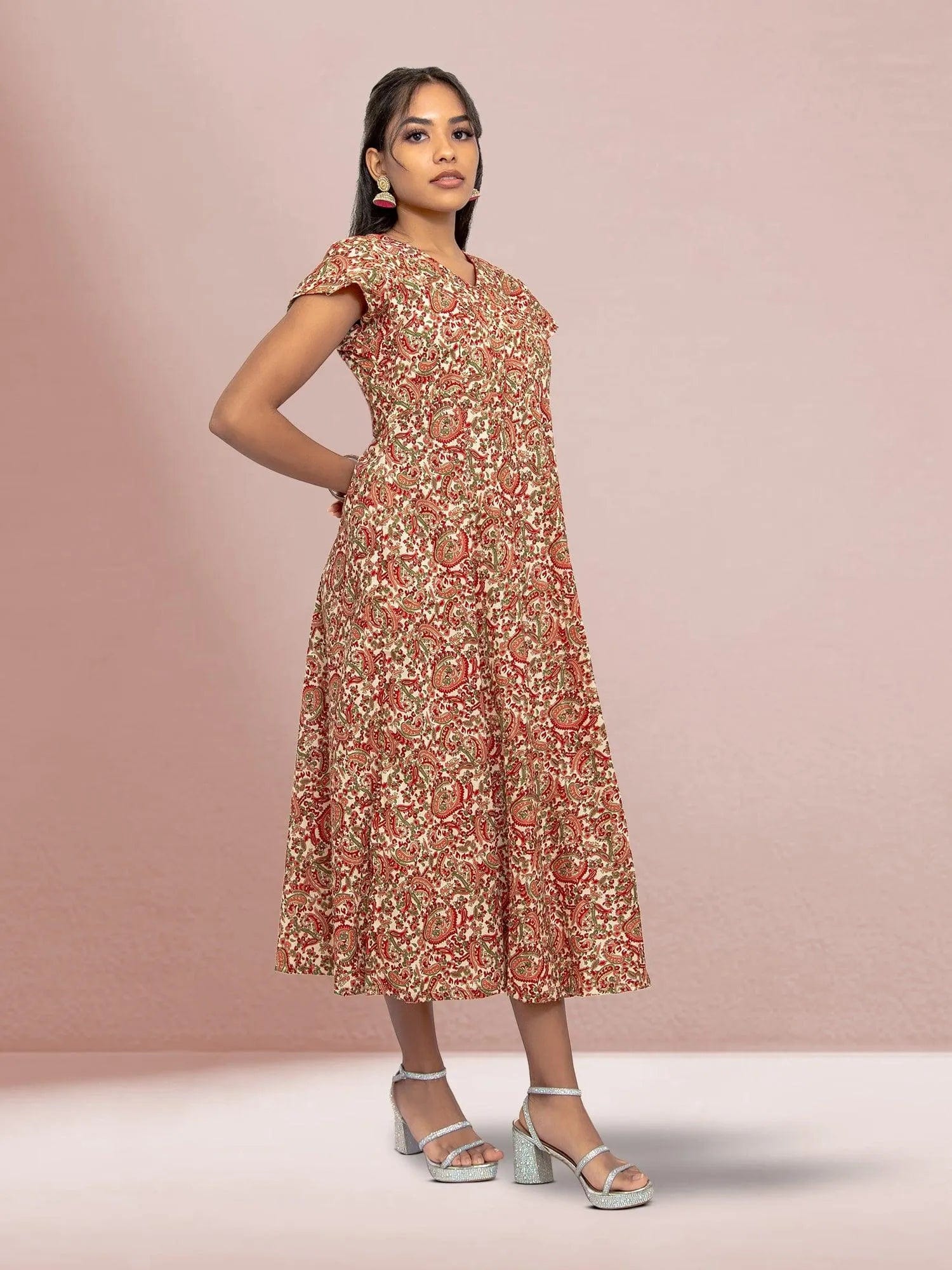 Red & Cream Dress | casual indian wear | indian wear usa  | indian clothing online usa | indian dress in usa online | Indian Ethnic Wear | Indian Dresses From India