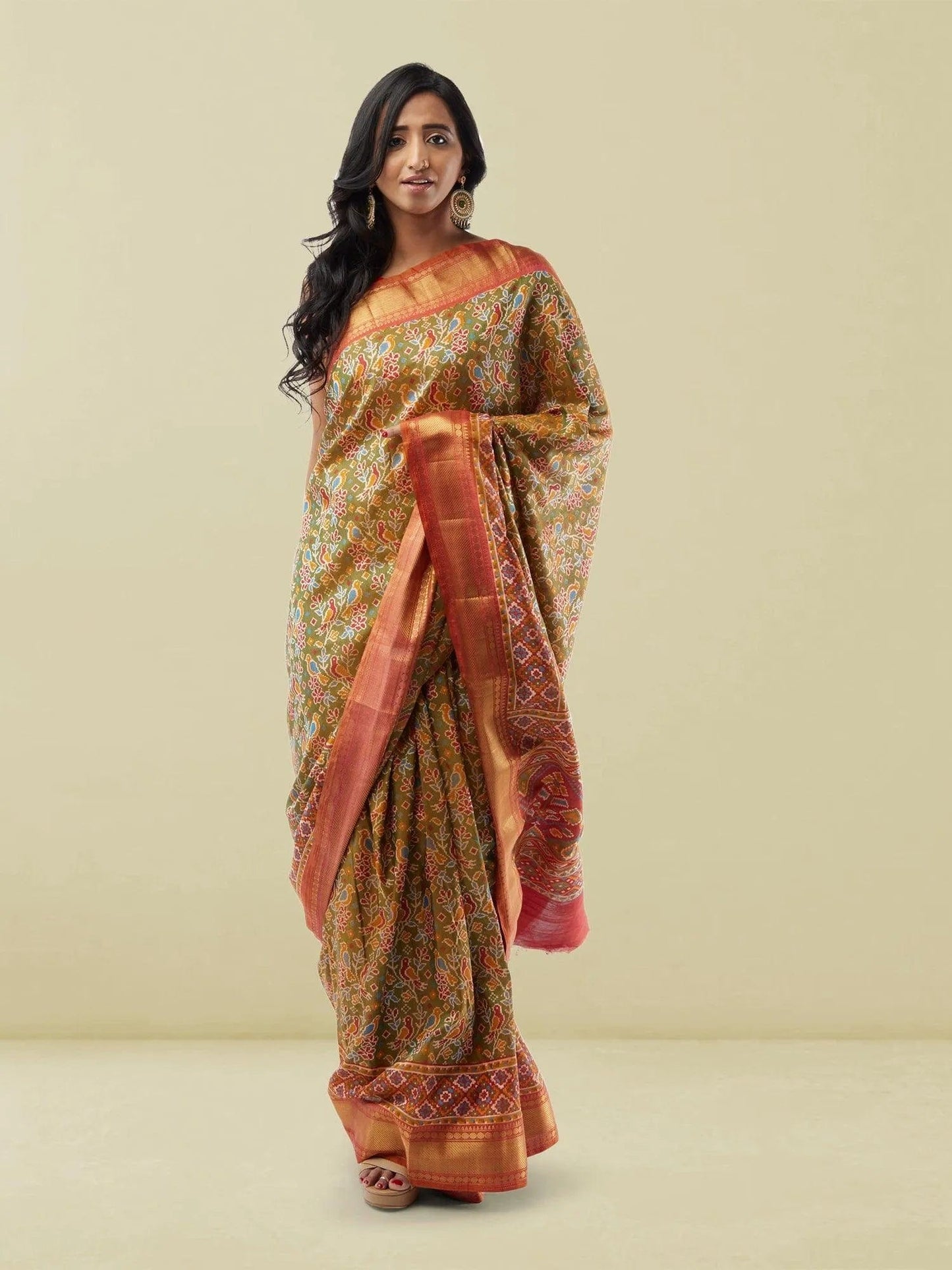 Green with Red Border Fancy Silk Saree | Wedding Saree Indian | Sarees Online USA | Sarees From India | Indian Ethnic Wear