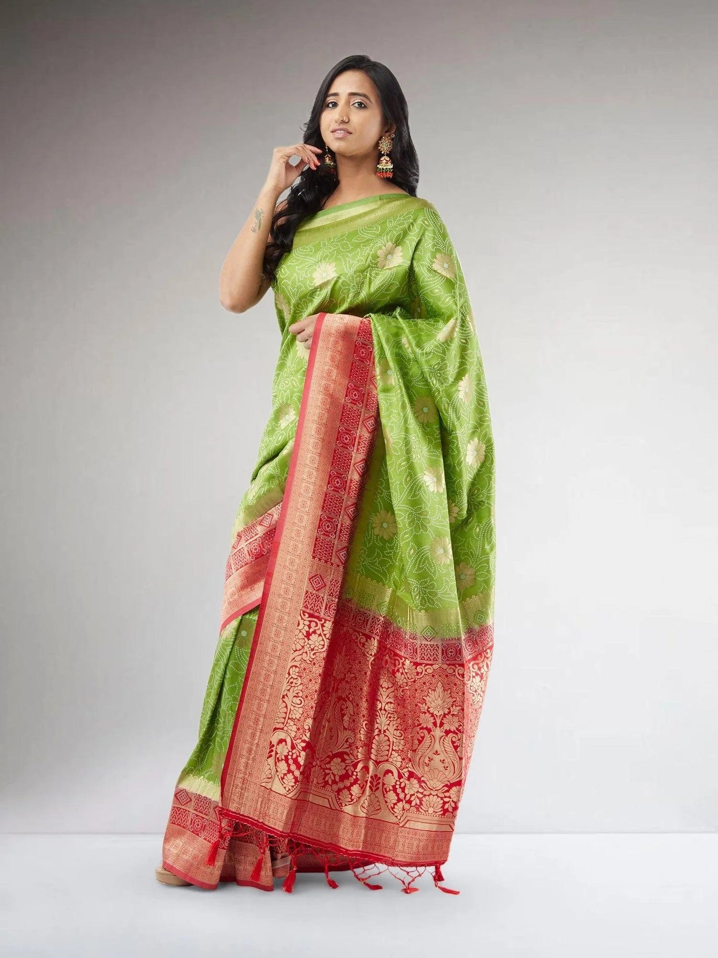 Green and Red Pochampalli Fancy Saree | Pochampalli Sarees | Sarees Online USA | Sarees From India | Indian Ethnic Wear