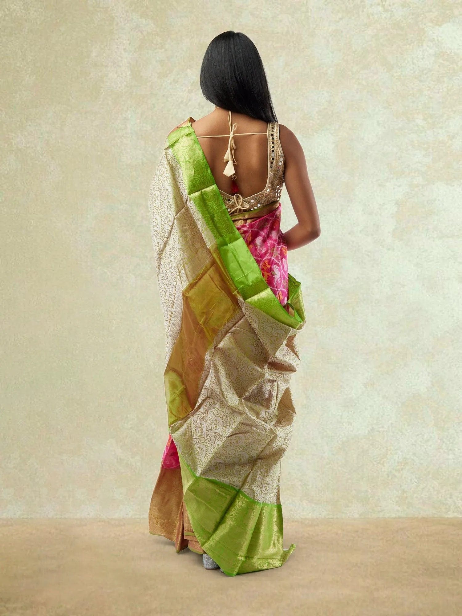Pink and Green Fancy Patola Saree | Patola Sarees | Sarees Online USA | Sarees From India | Indian Ethnic Wear