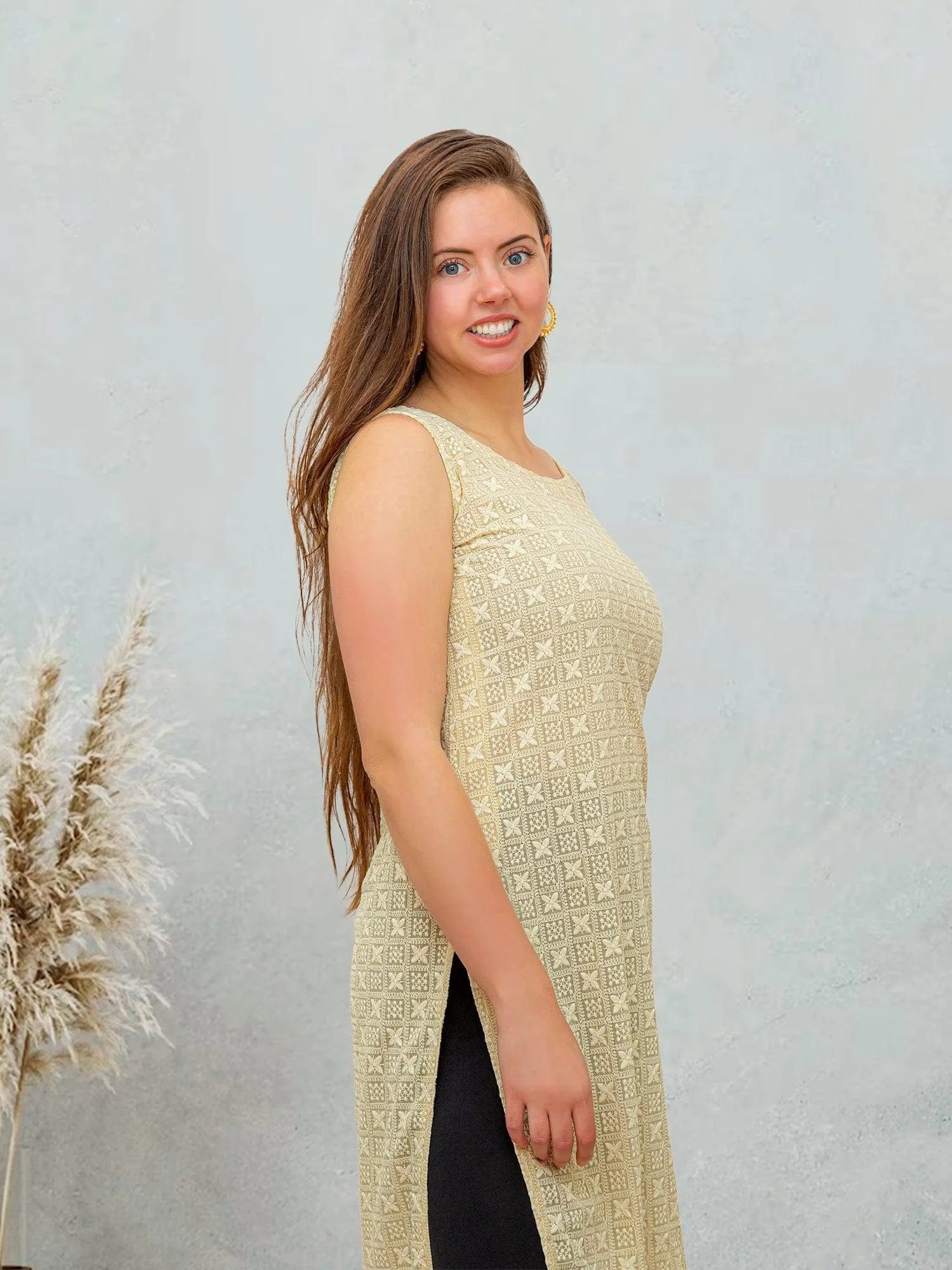 Cream Kurta with Chikankari Work | Indian Kurtis for Women | Indian Ethnic Wear | Chikankari Kurti | Indian Kurtas for Women | Indian Attire For Women | Tunics From India