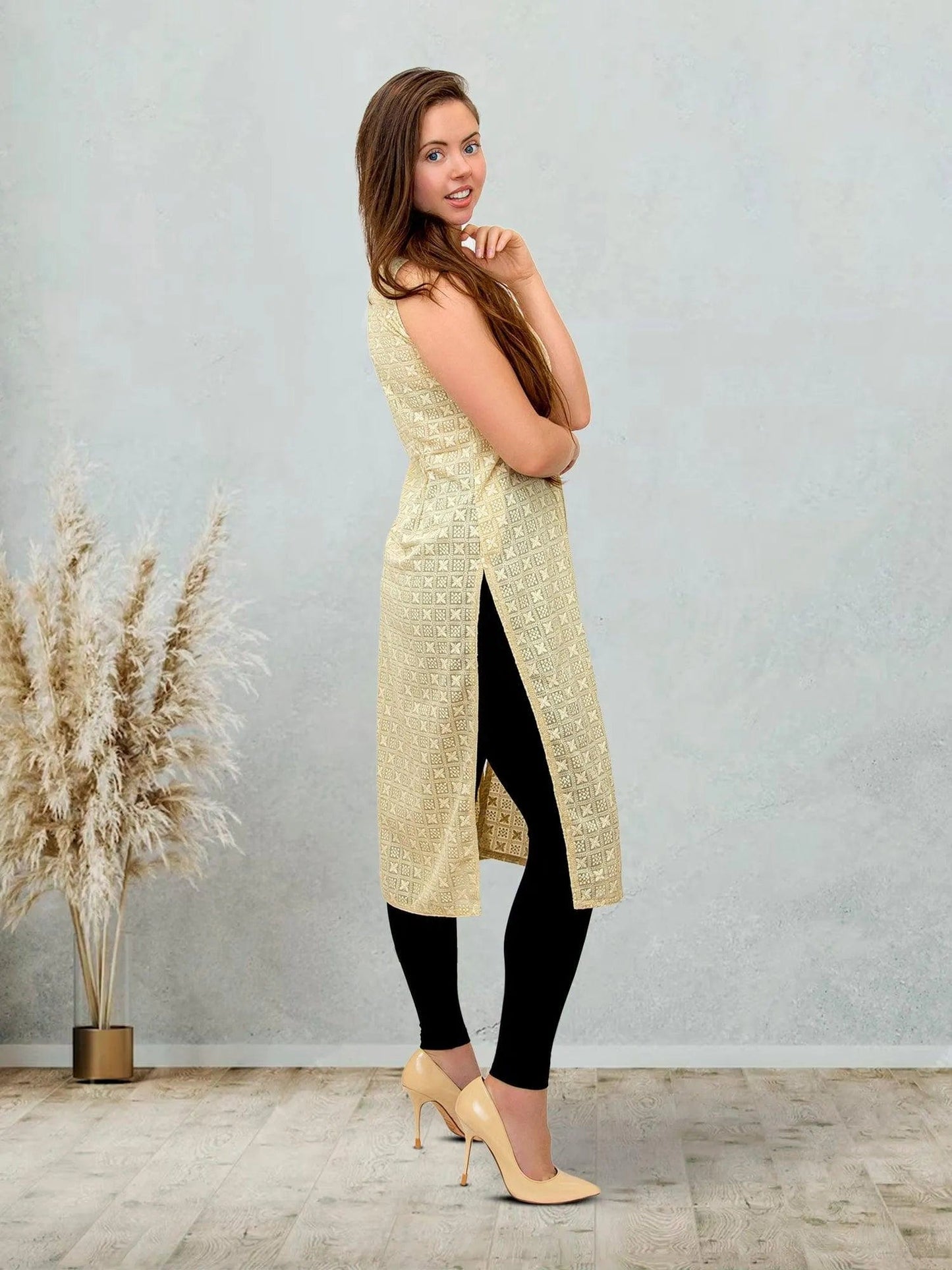 Cream Kurta with Chikankari Work | Indian Kurtis for Women | Indian Ethnic Wear | Chikankari Kurti | Indian Kurtas for Women | Indian Attire For Women | Tunics From India