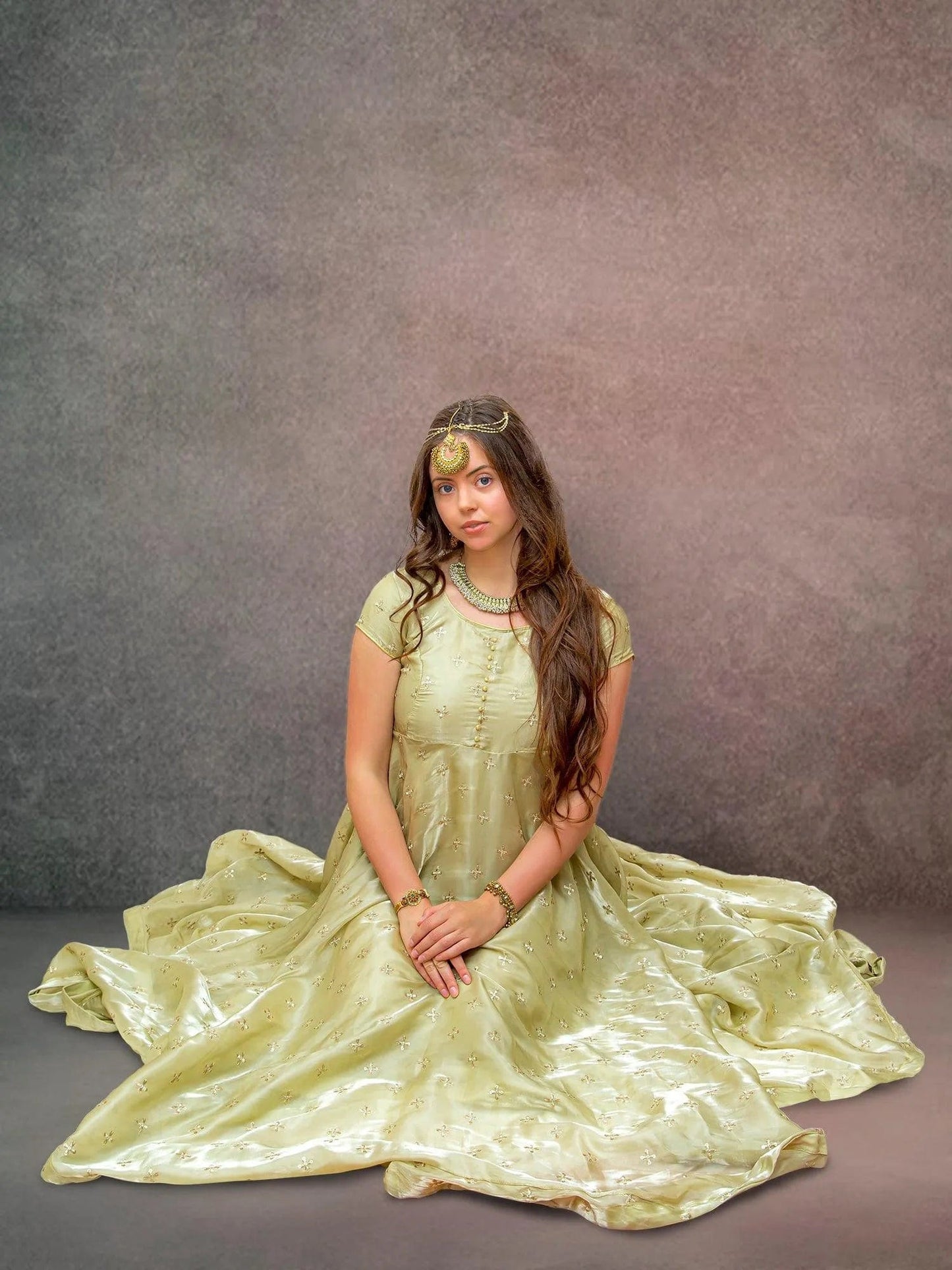 Pastel Green Anarkali | Organza Gold Trim | Anarkali Dress Bridal | Anarkali Suit | Anarkali Dress | Indian Anarkalis | Indian Ethnic Wear