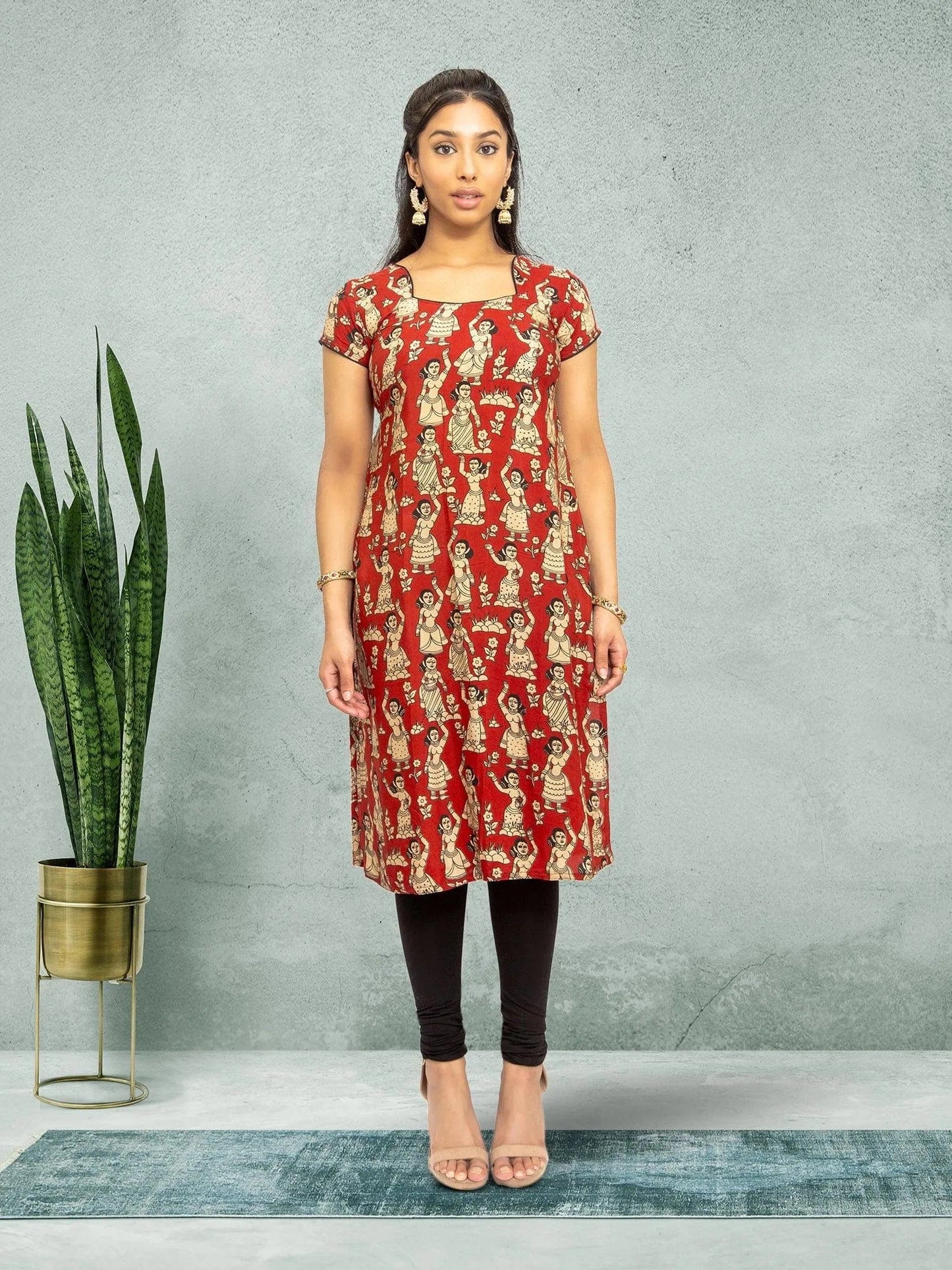 Red Printed Kurta | Indian Kurtis for Women | Indian Ethnic Wear | Kalankari Silk | Indian Dresses From India | Indian Kurtas for Women | Tunics From India