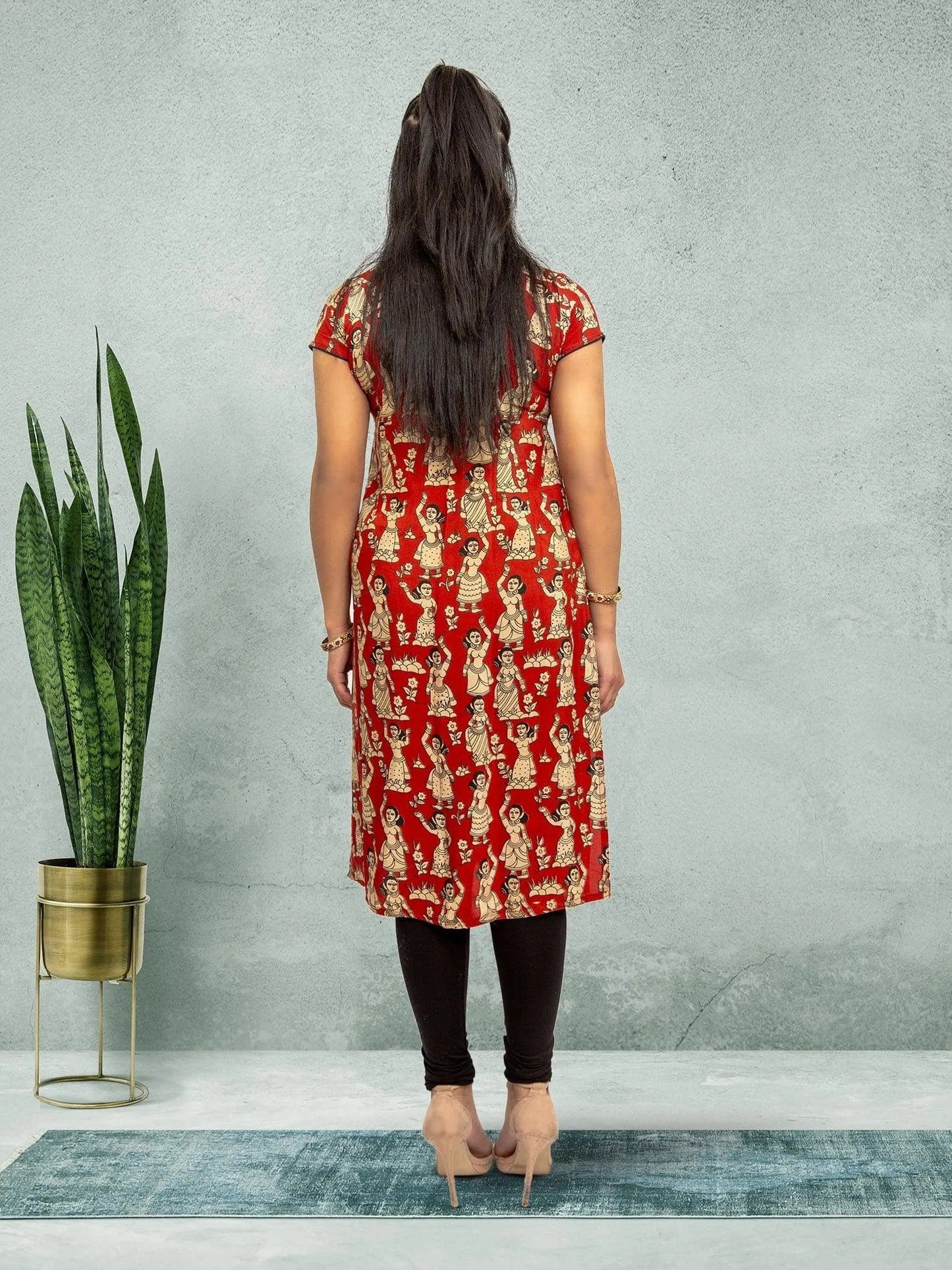 Red Printed Kurta | Indian Kurtis for Women | Indian Ethnic Wear | Kalankari Silk | Indian Dresses From India | Indian Kurtas for Women | Tunics From India