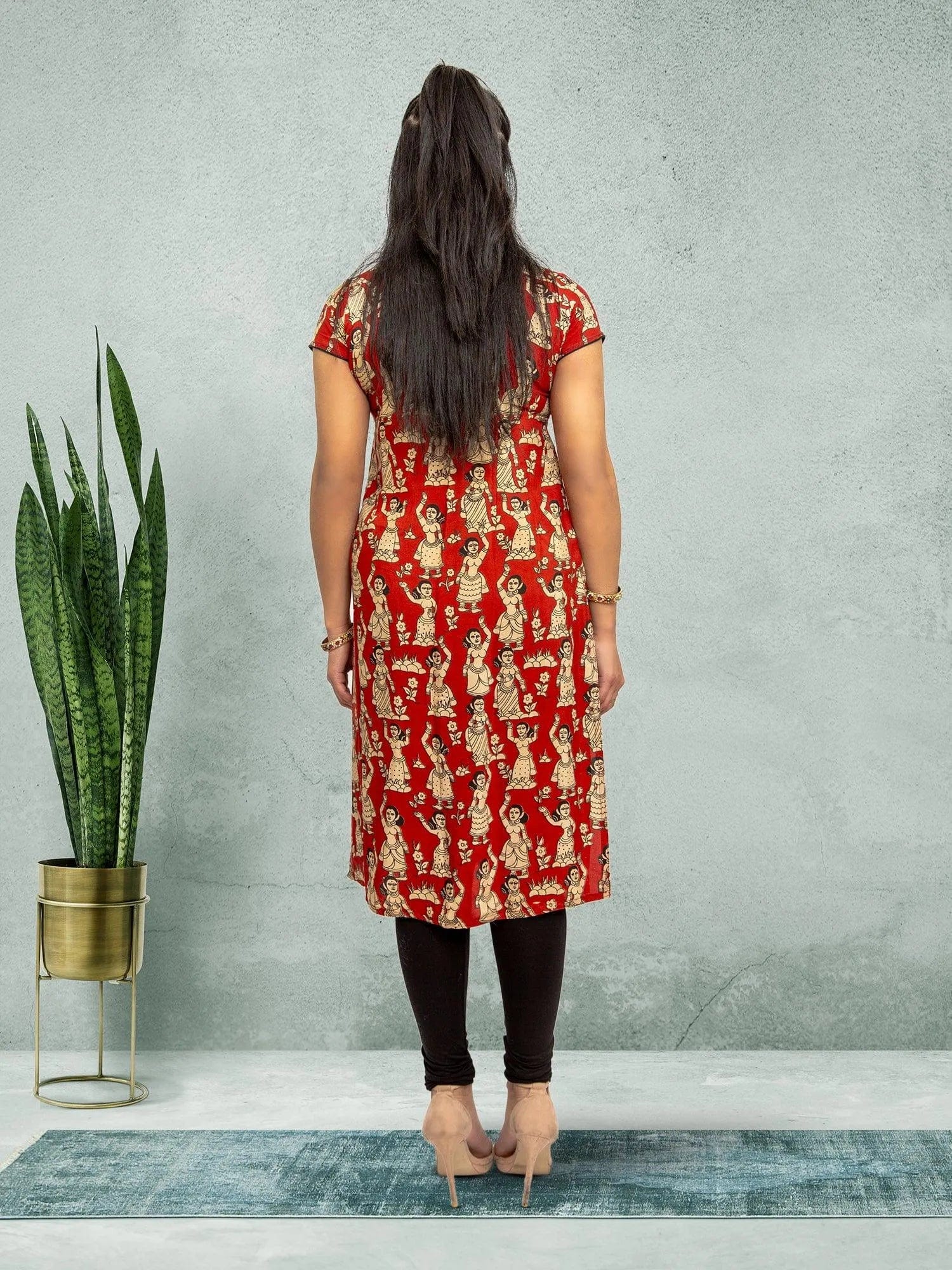 Red Printed Kurta | Indian Kurtis for Women | Indian Ethnic Wear | Kalankari Silk | Indian Dresses From India | Indian Kurtas for Women | Tunics From India