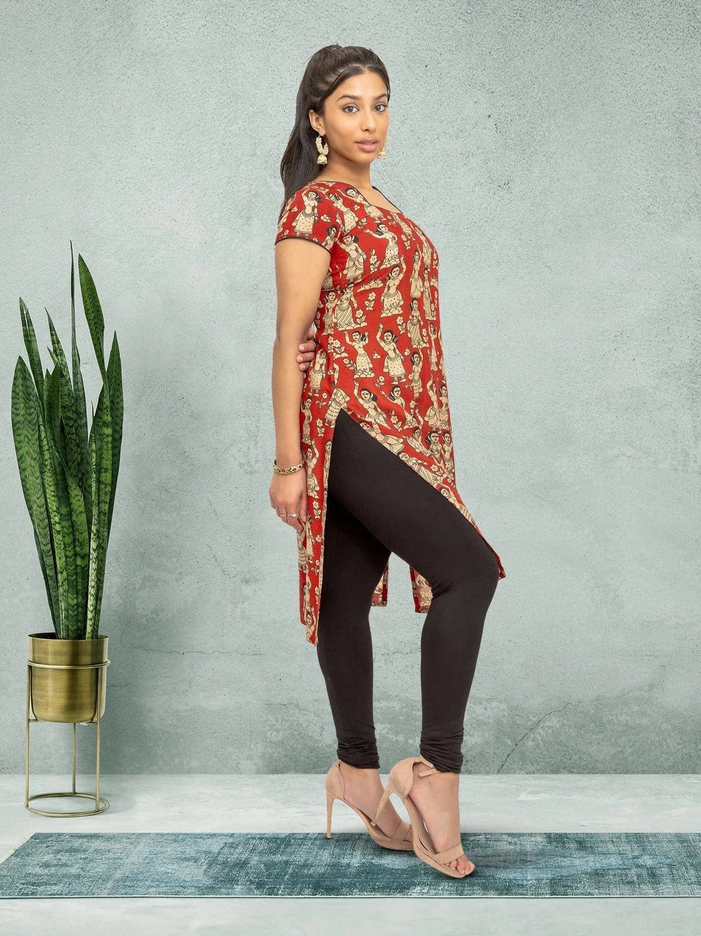 Red Printed Kurta | Indian Kurtis for Women | Indian Ethnic Wear | Kalankari Silk | Indian Dresses From India | Indian Kurtas for Women | Tunics From India