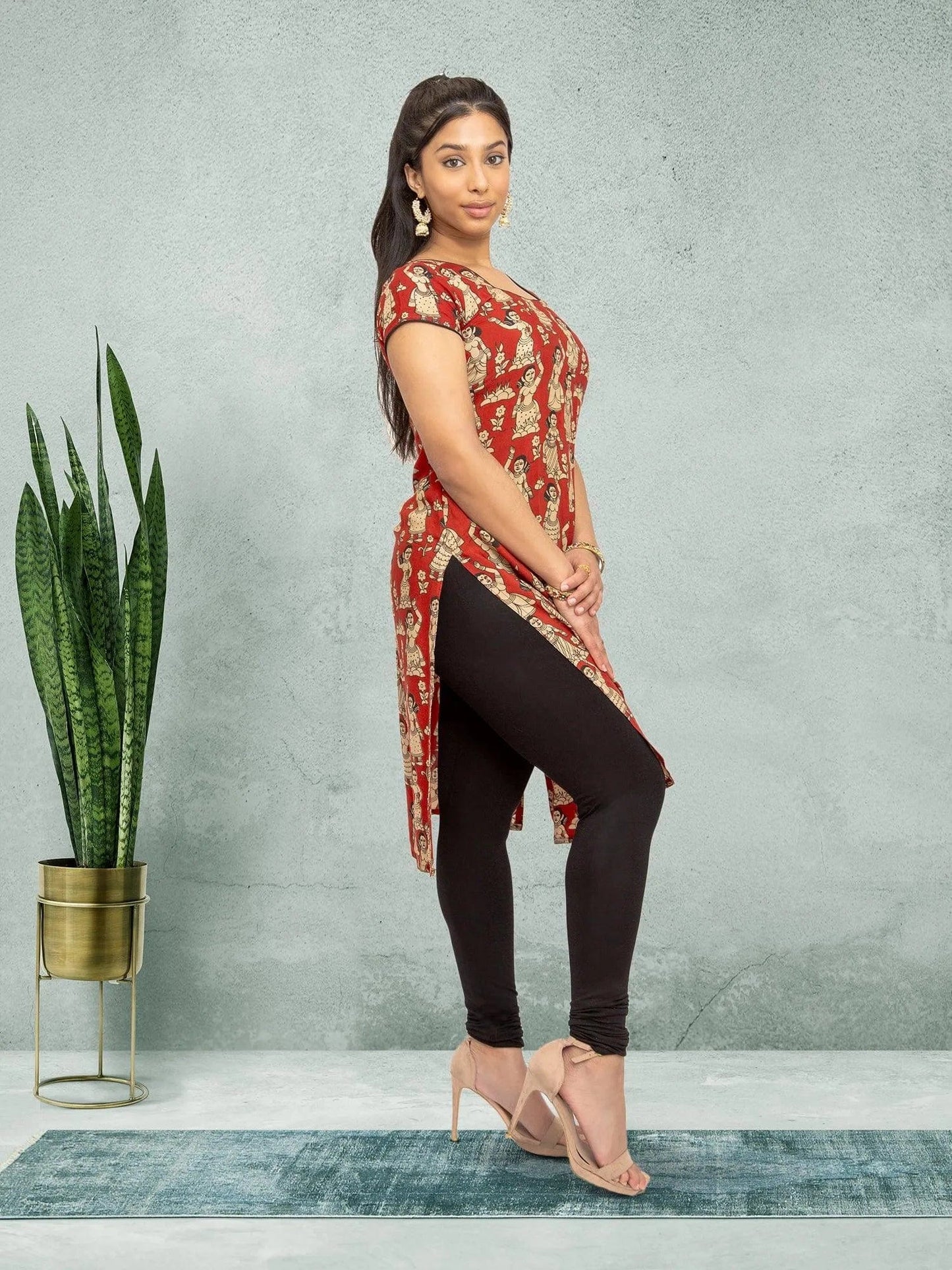 Red Printed Kurta | Indian Kurtis for Women | Indian Ethnic Wear | Kalankari Silk | Indian Dresses From India | Indian Kurtas for Women | Tunics From India