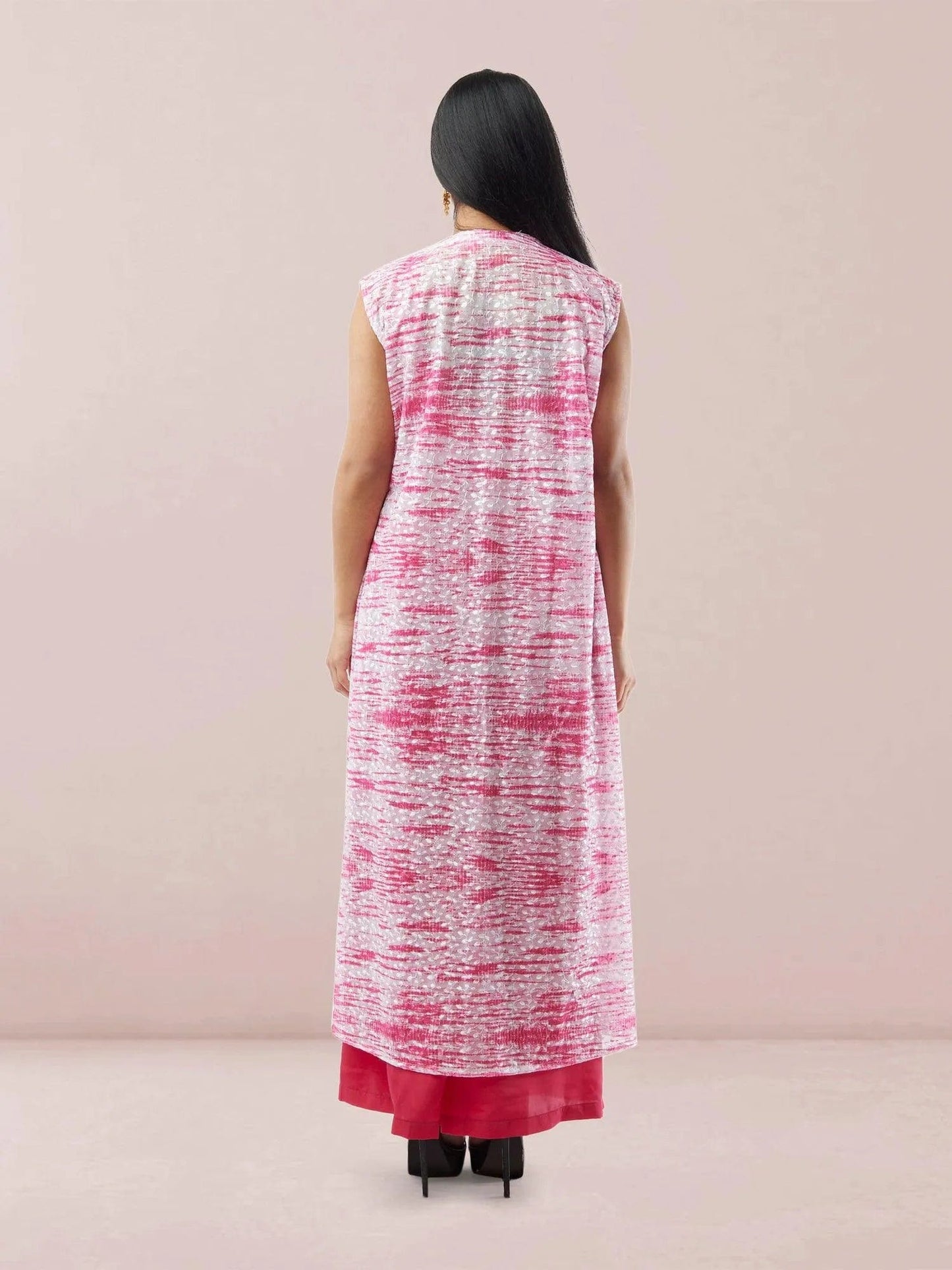 White and Pink Chiffon Three Piece Suit | Indo Western Dress | Modern Indian Wear | indian outfits usa | Indo Western Outfits | indian clothing online usa