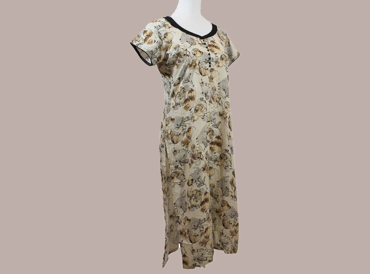 Tranquil Threads - White Floral Print Kurta - Refreshing Style