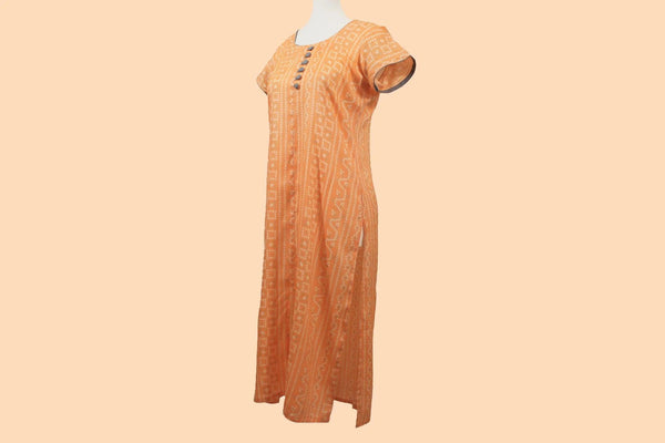 Orange Printed Kurta